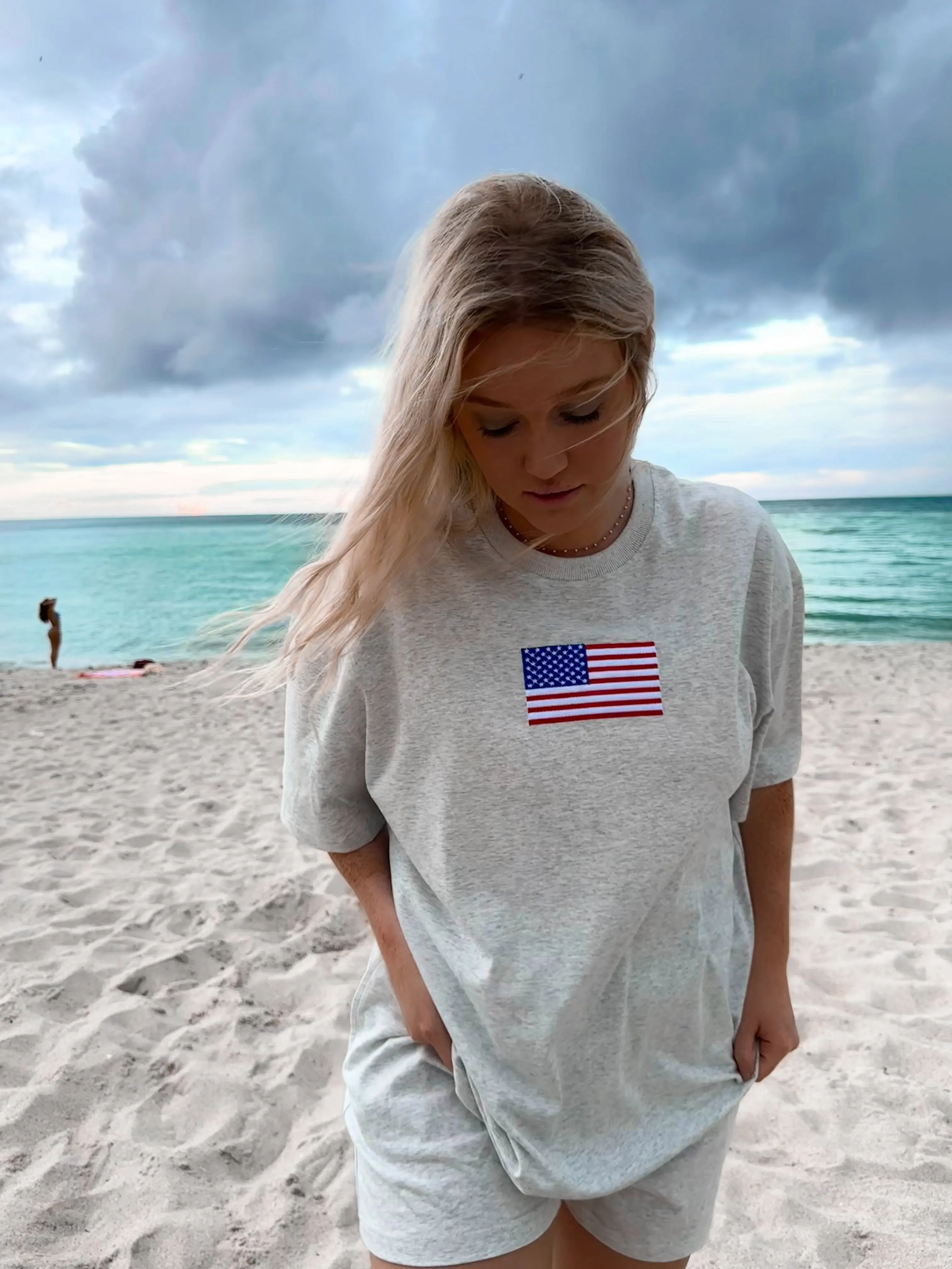 American Flag Embroider Tee - Image 4