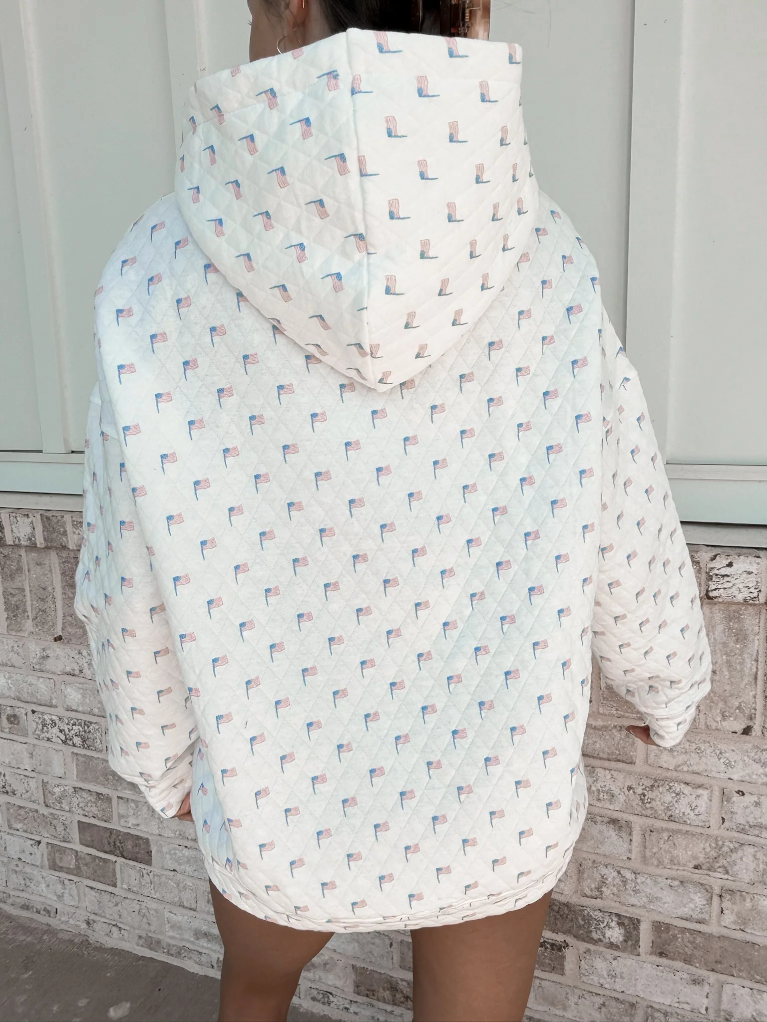 American Flag Quilted Hoodie - Image 3