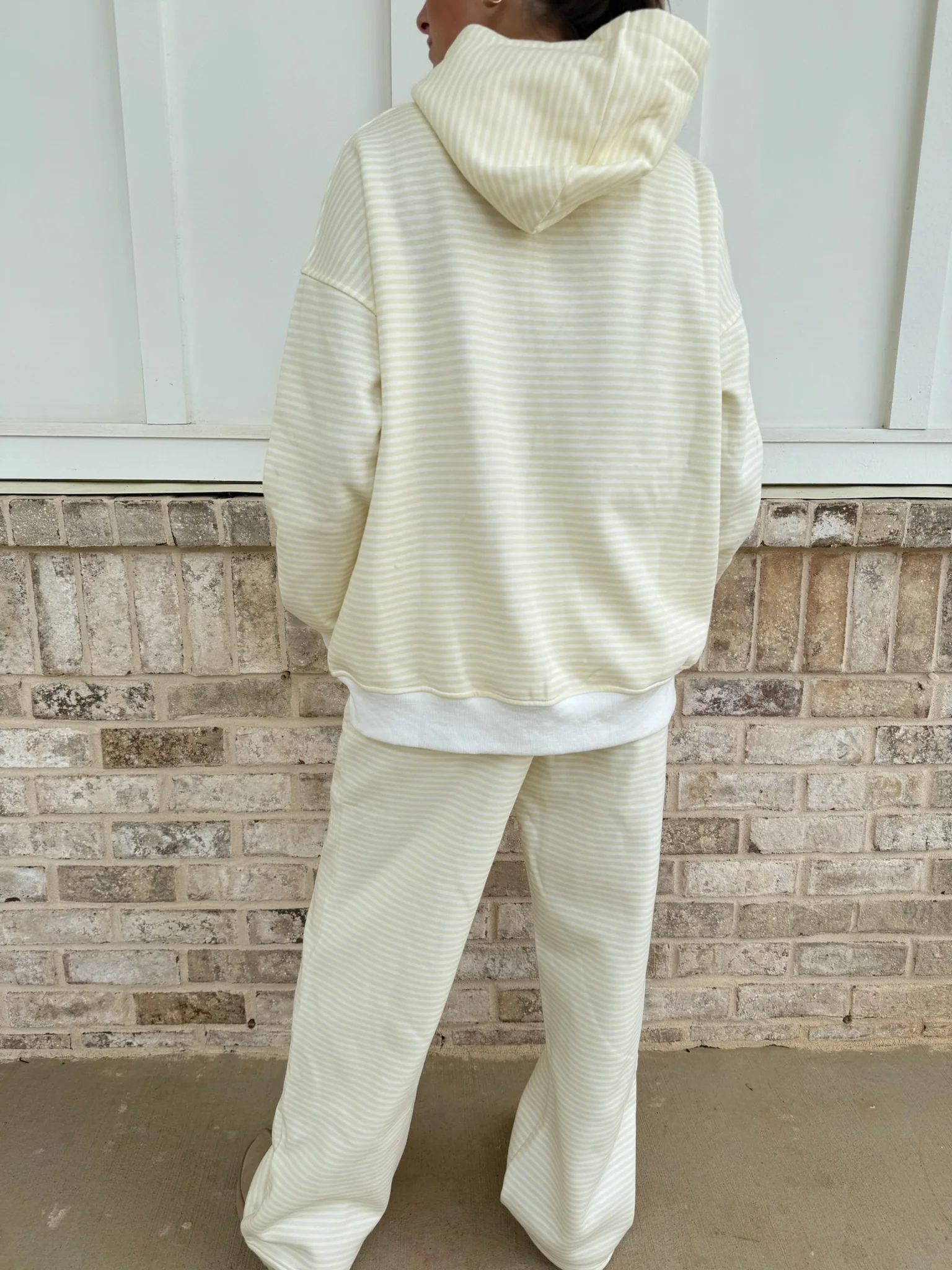 Baby Yellow and White Big Striped Hoodie - Image 4