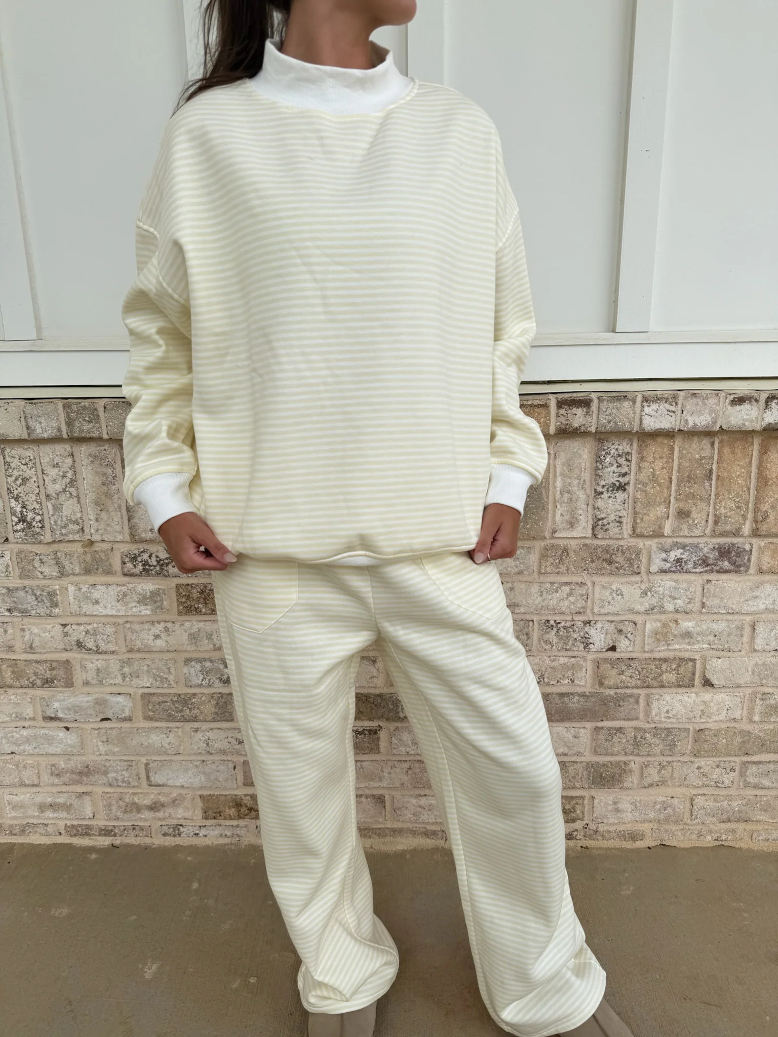 Baby Yellow and White Big Striped Sweatpants - Image 8