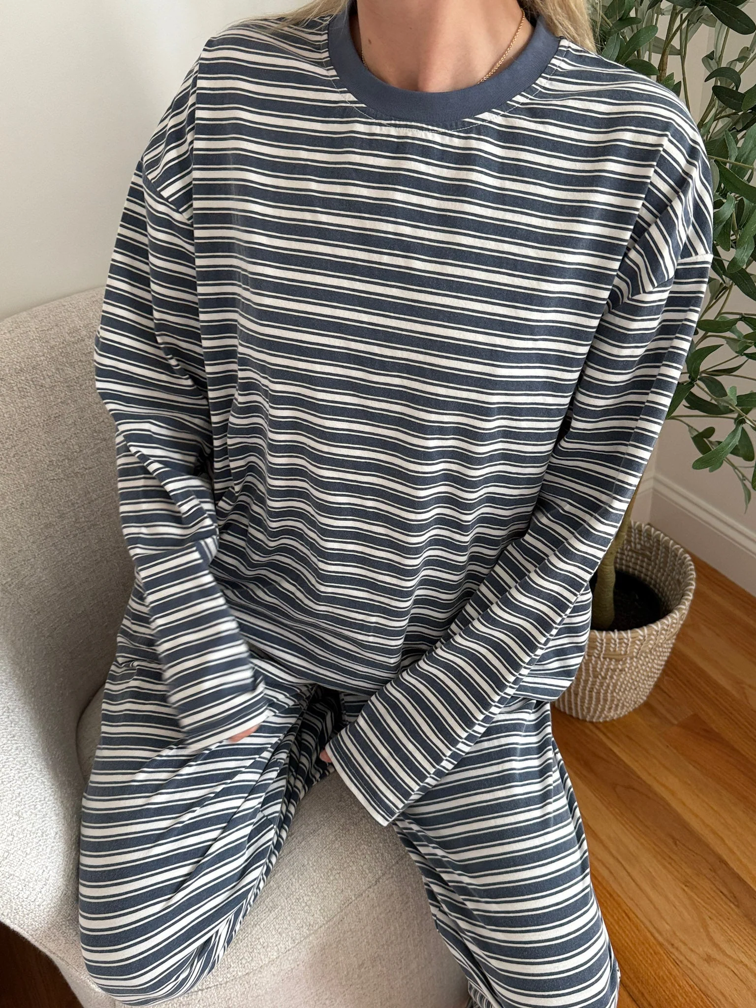 Billie Striped Loungewear Long Sleeve Top - Image 11
