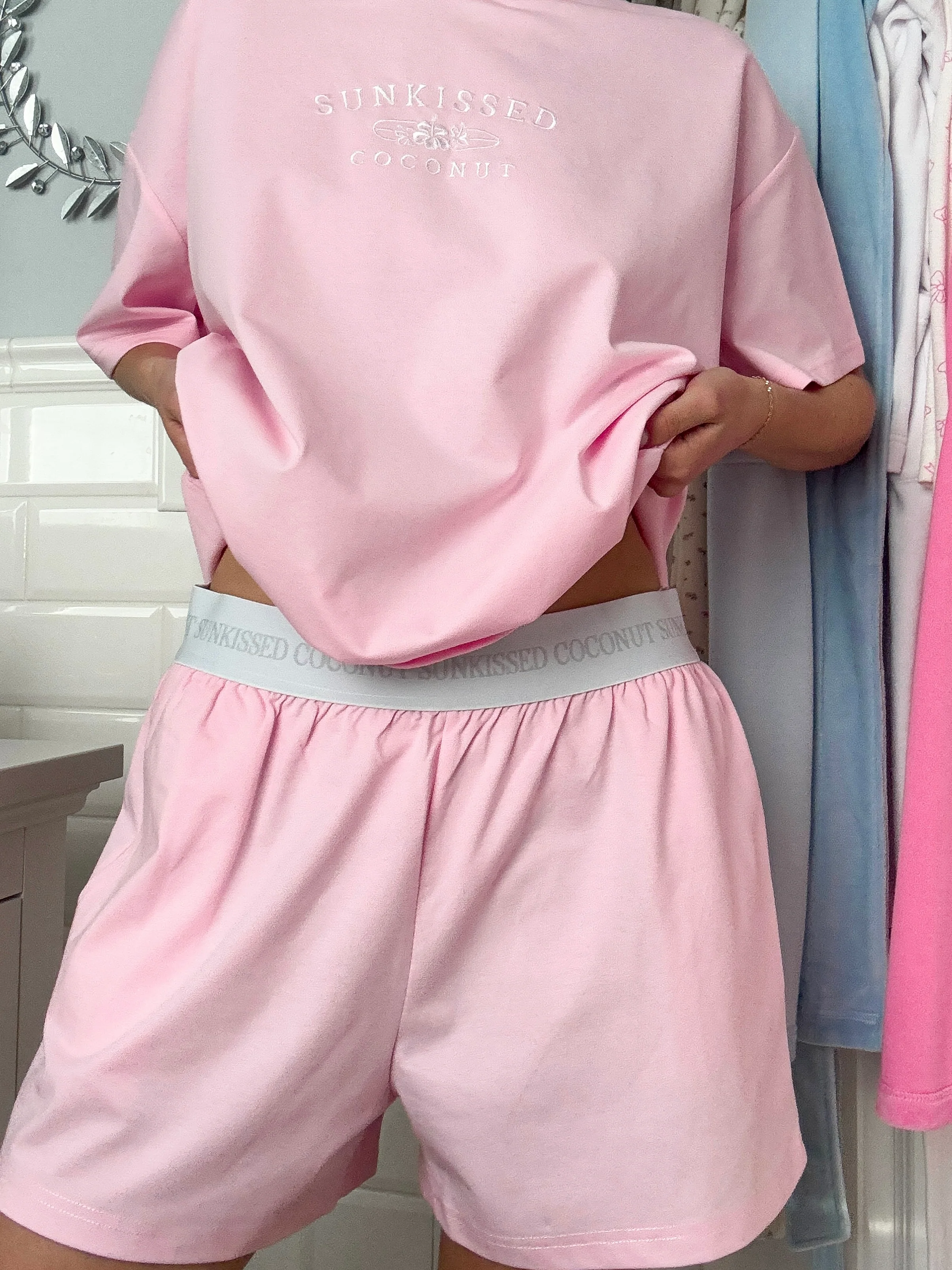 Blair Pink Basic Watercolor Shorts - Image 9