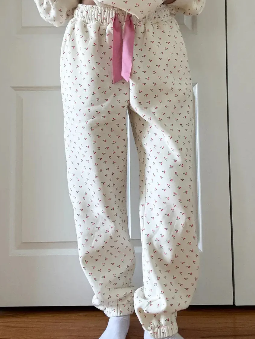 Blank Ivory Cherries All Over Jogger Sweatpants - Image 3