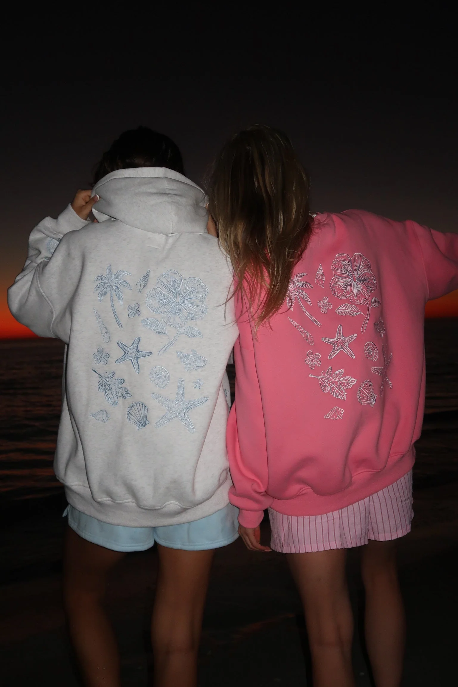 Pearl Grey Tropical Embroider Hoodie - Image 13