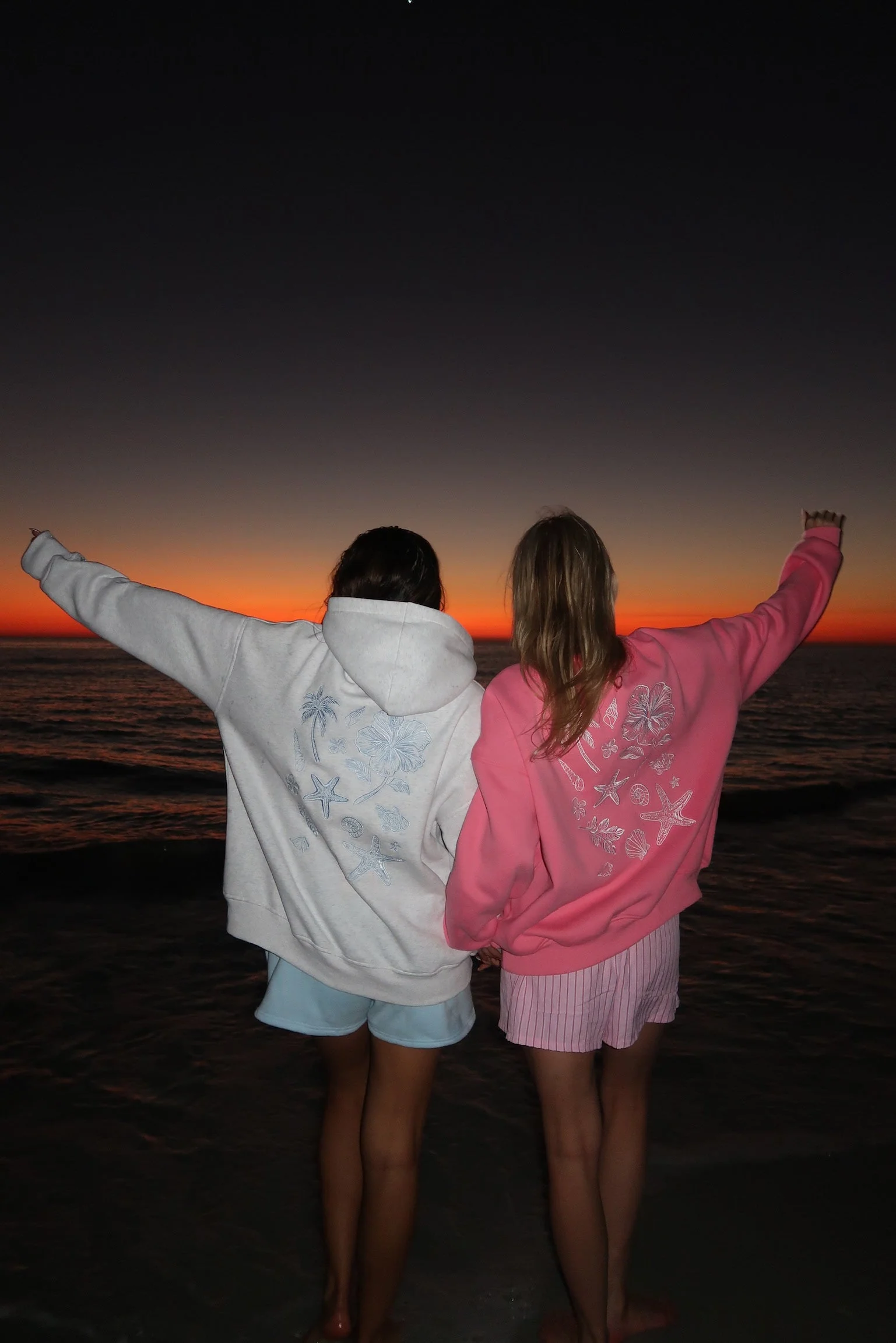 Pearl Grey Tropical Embroider Hoodie - Image 3