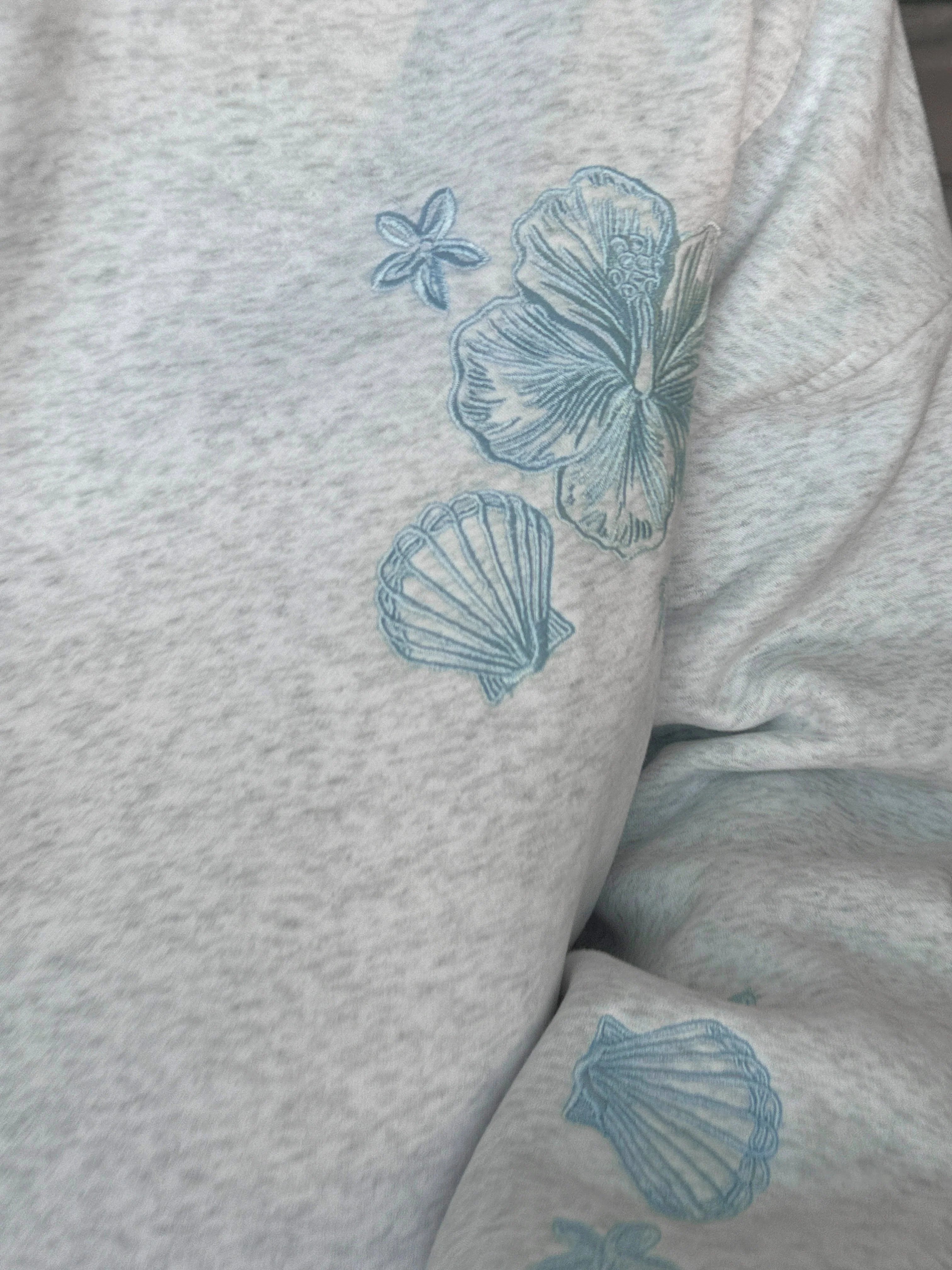 Pearl Grey Tropical Embroider Hoodie - Image 9