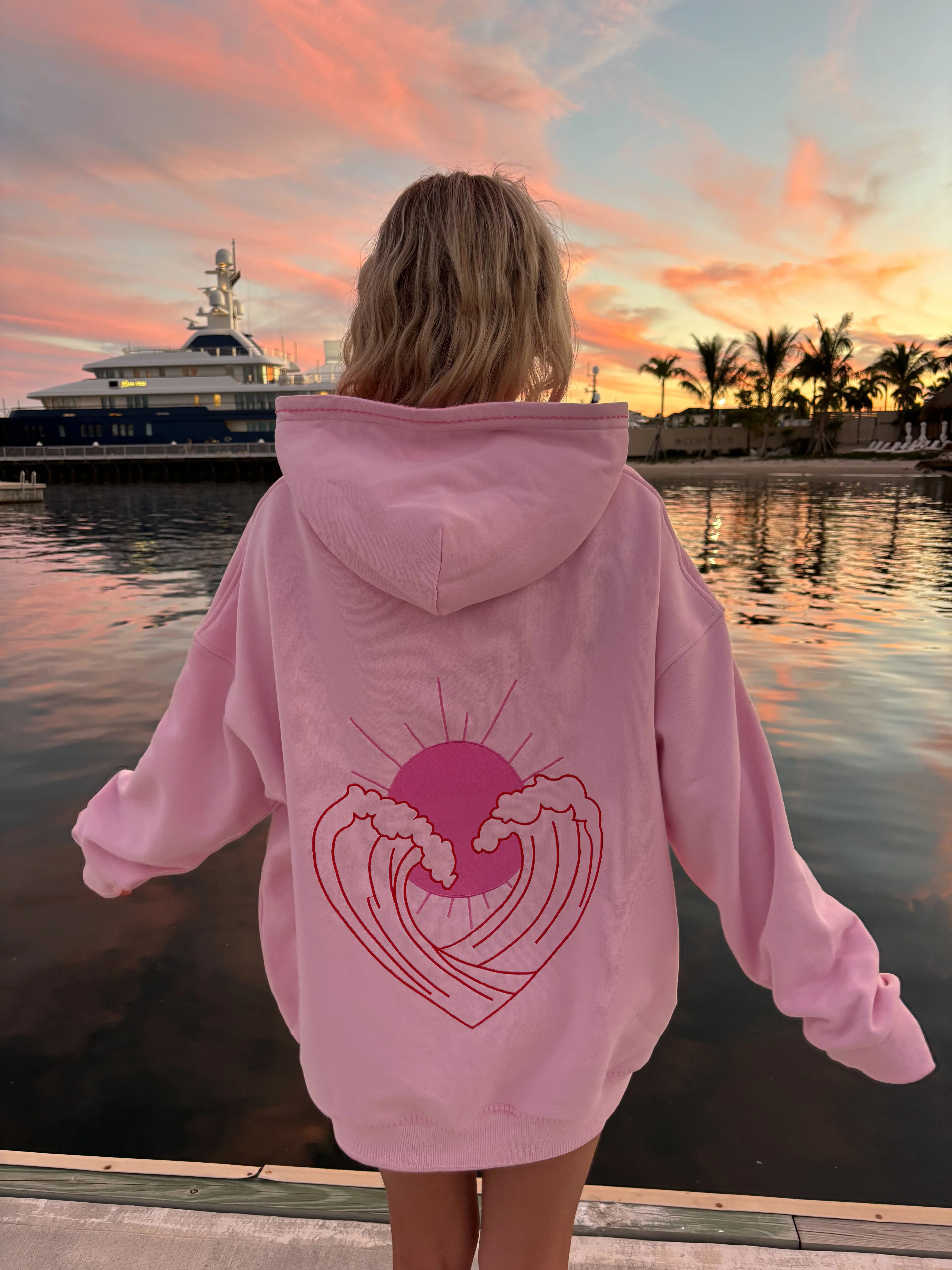 Bubblegum Pink Ocean Heart Stitched Hoodie - Image 32