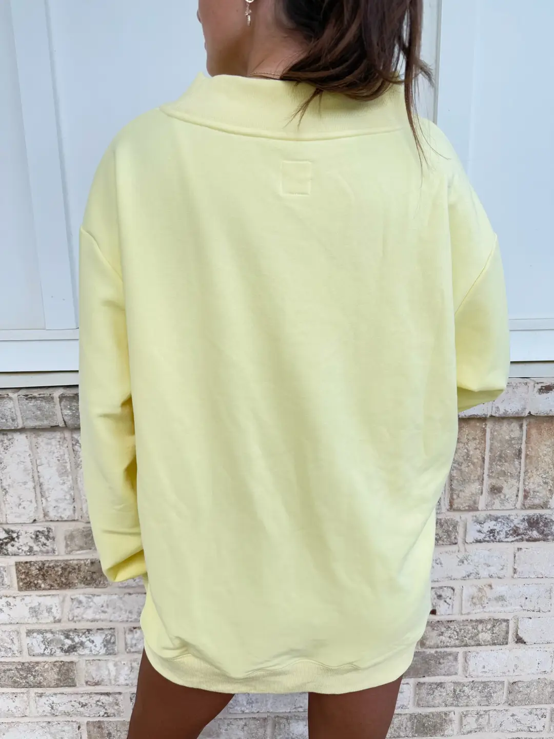Butter Yellow Seaside Bloom Graphic Mockneck Sweatshirt - Image 3