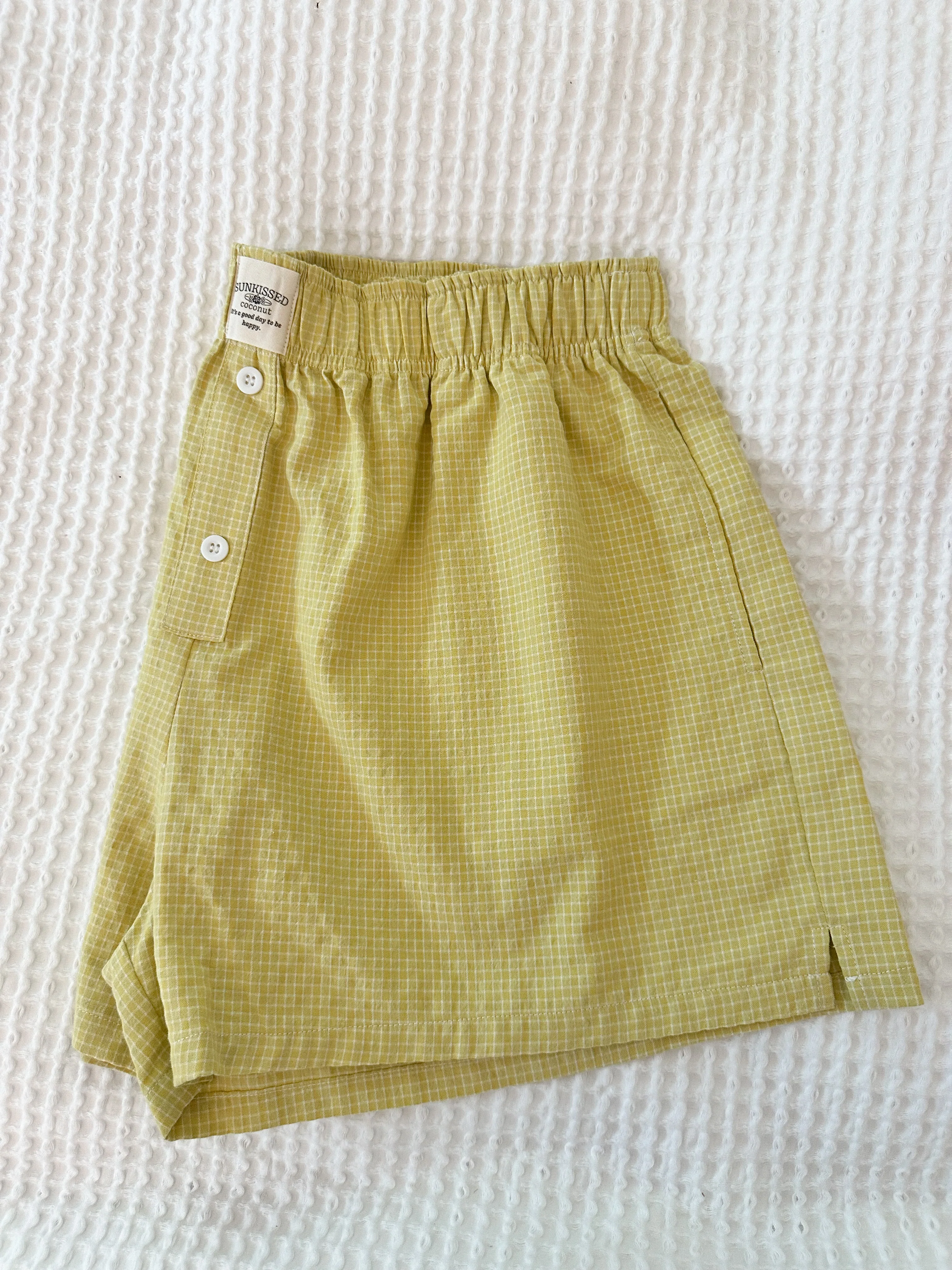 Logo Yellow Gingham Everyday Boxer Shorts - Image 2