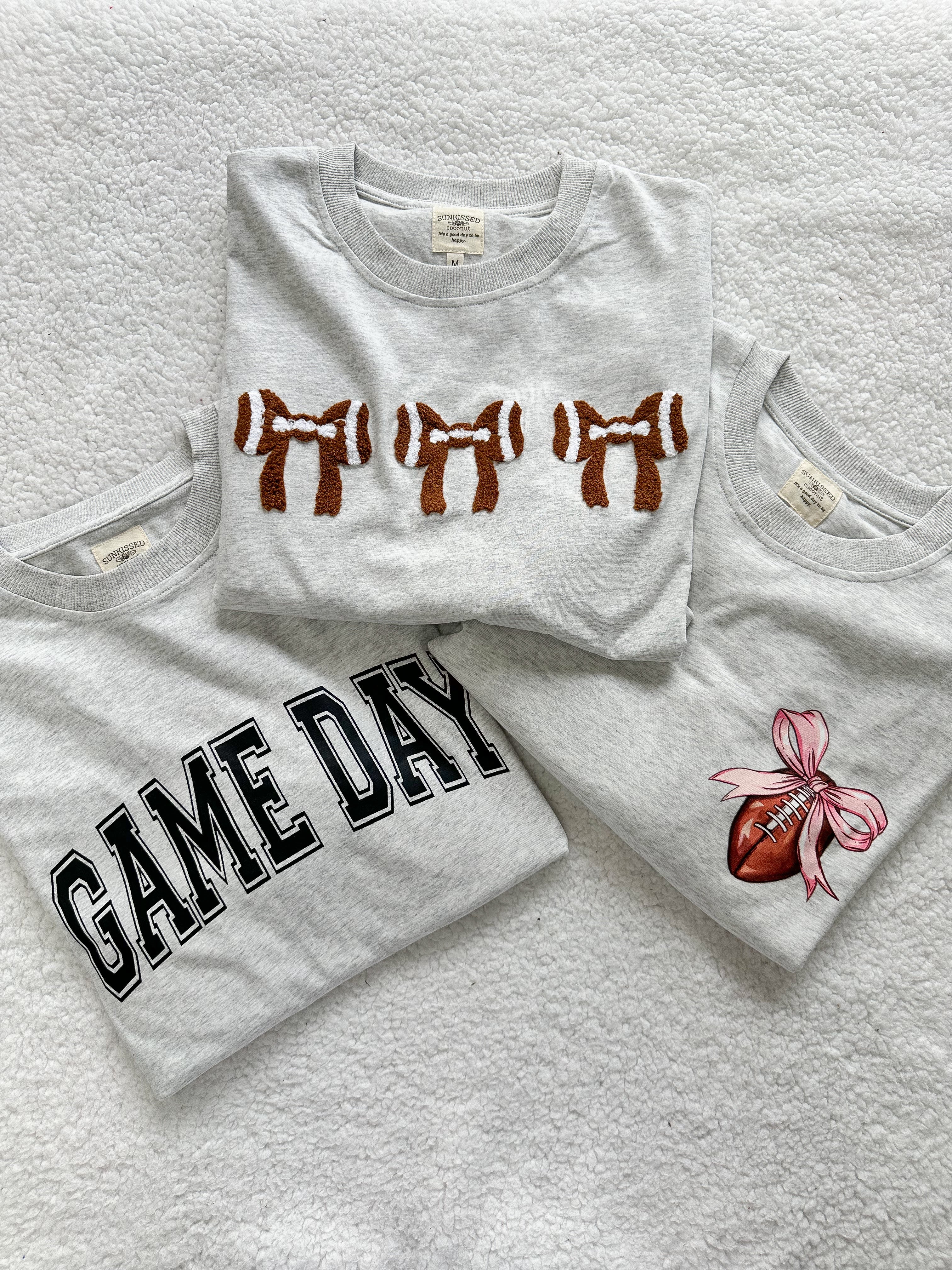 Football Bows Embroider Tee - Image 7