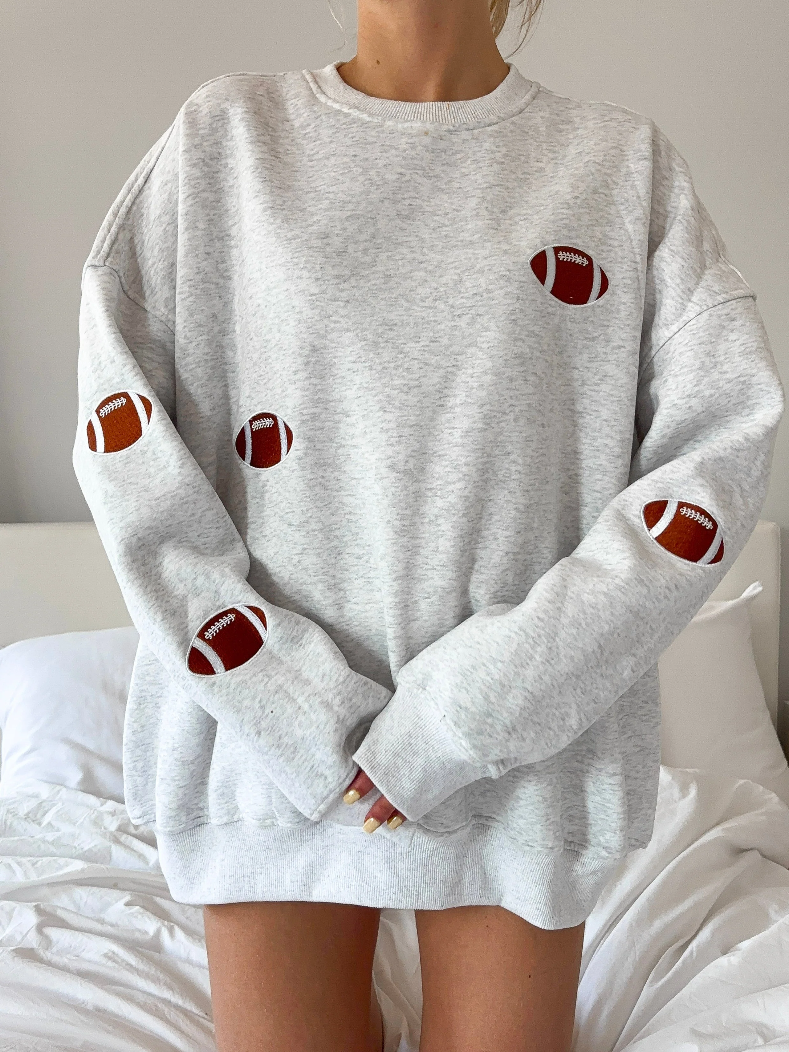 Football Game Day Embroider Sweatshirt