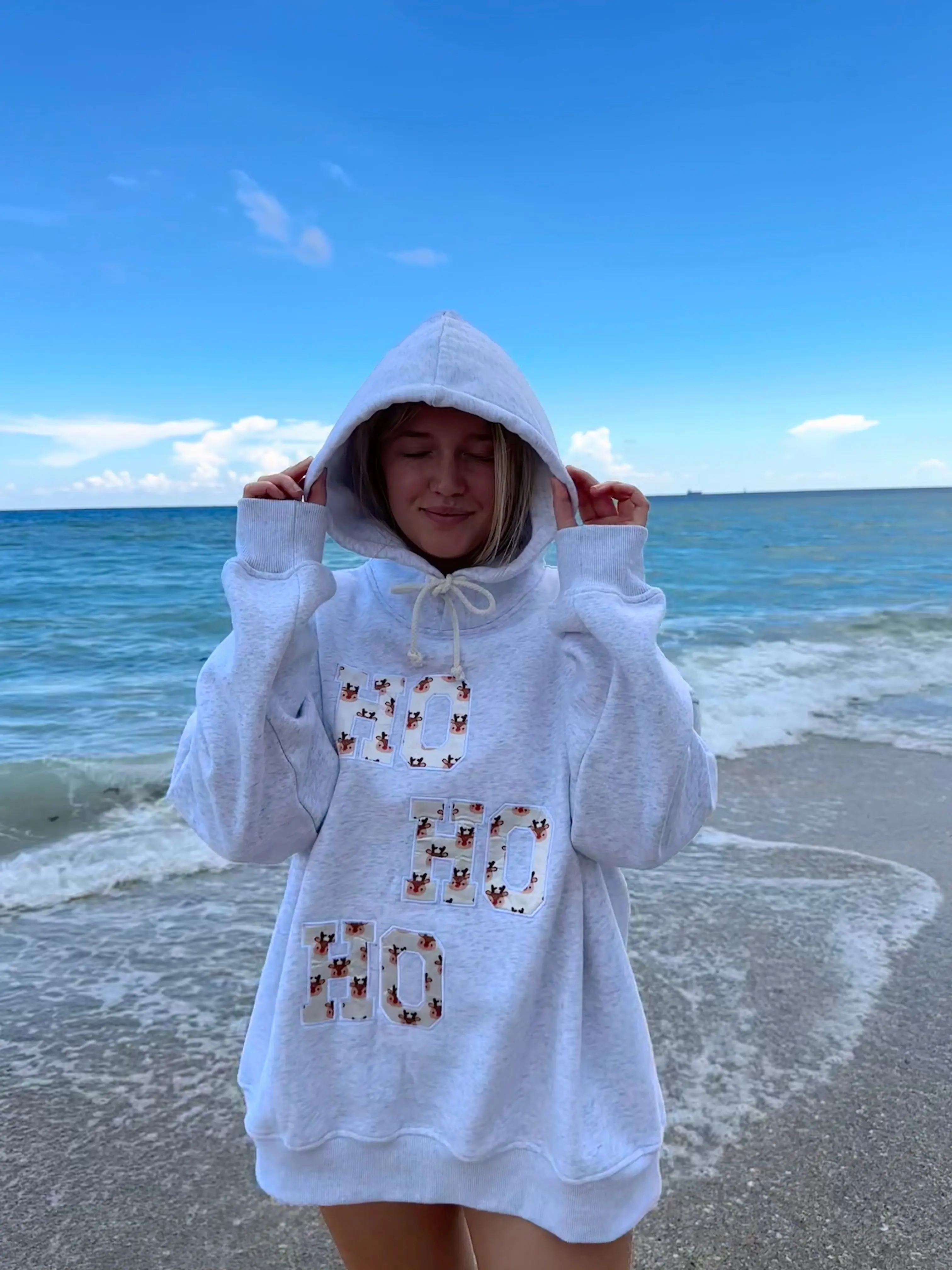 Grey Reindeer Hoodie - Image 8