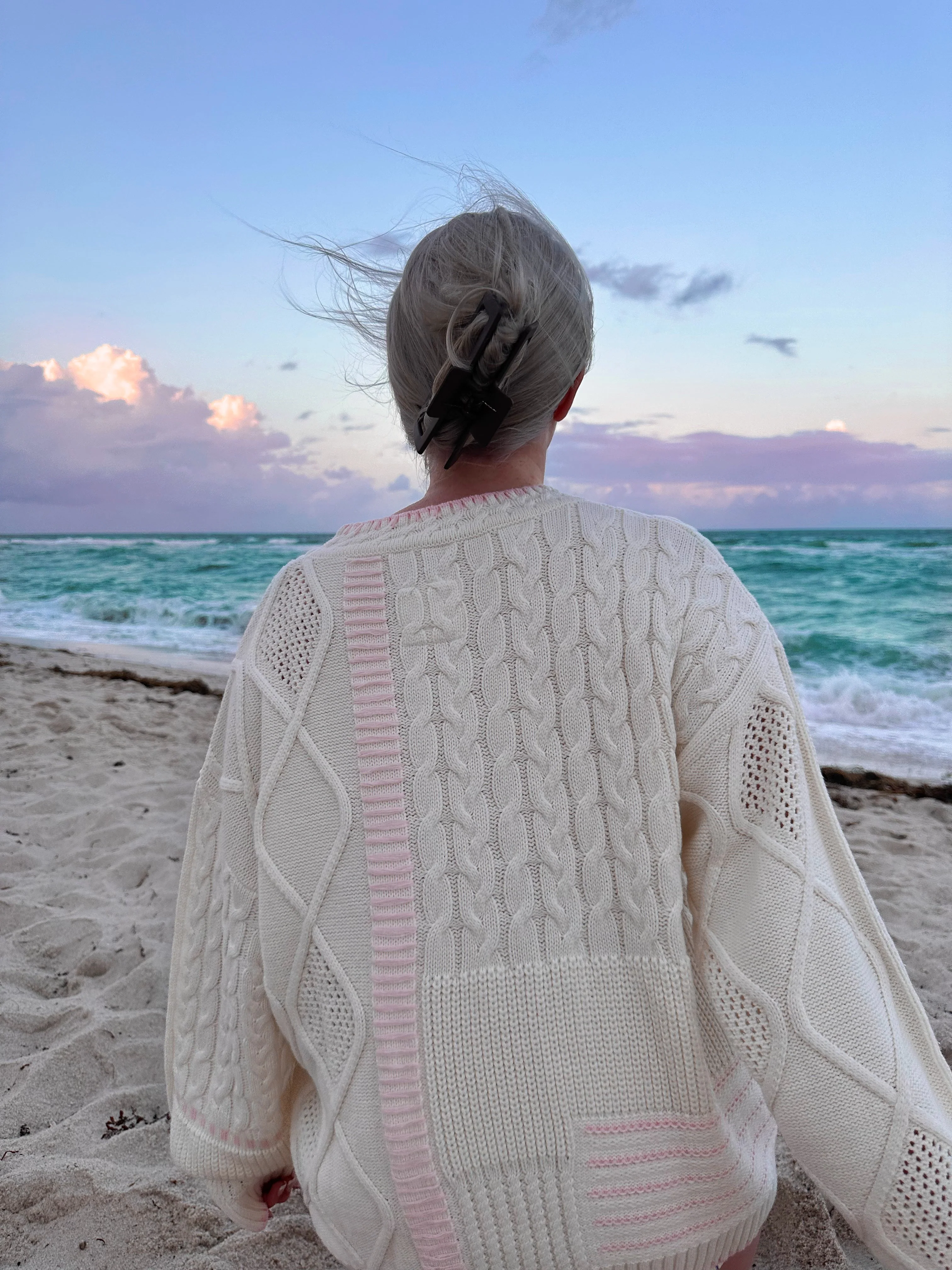 Hazel Patchwork Cable Knit Sweaters - Image 3