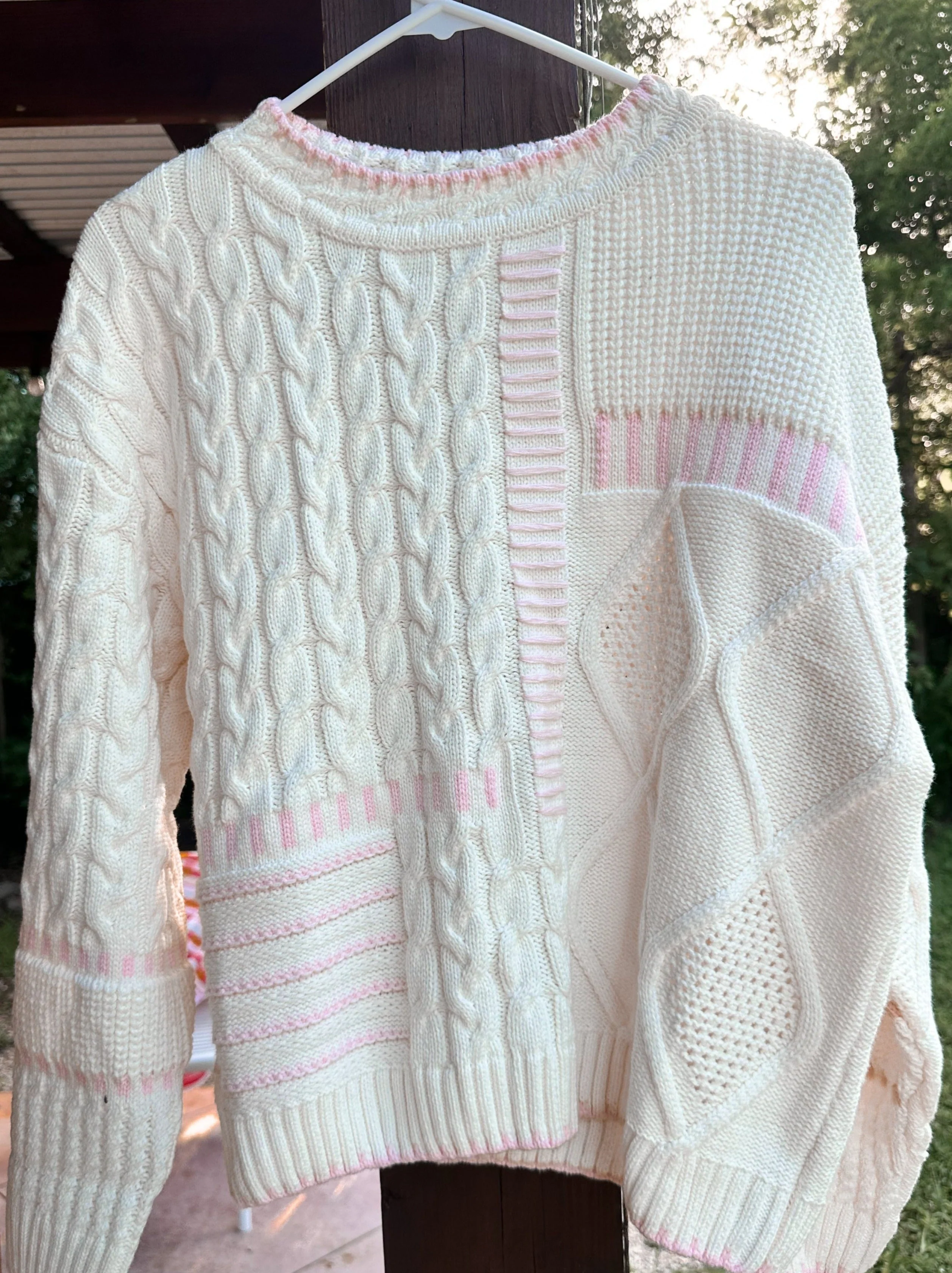 Hazel Patchwork Cable Knit Sweaters - Image 4