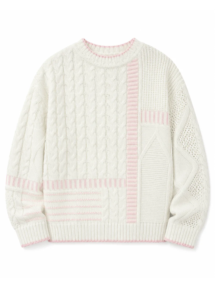Hazel Patchwork Cable Knit Sweaters - Image 6