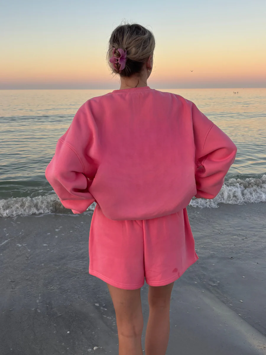 Hibiscus Pink Basic Blank Sweatshirt - Image 2