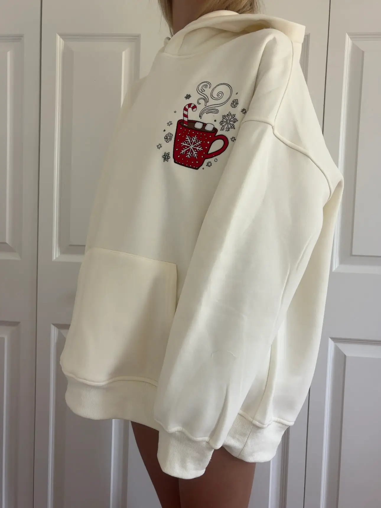 Ivory Hot Chocolate Recipe Christmas Embroider Hoodie - Image 2