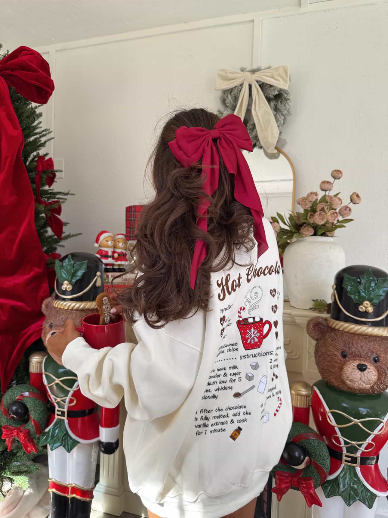 Ivory Hot Chocolate Recipe Christmas Embroider Sweatshirt - Image 10