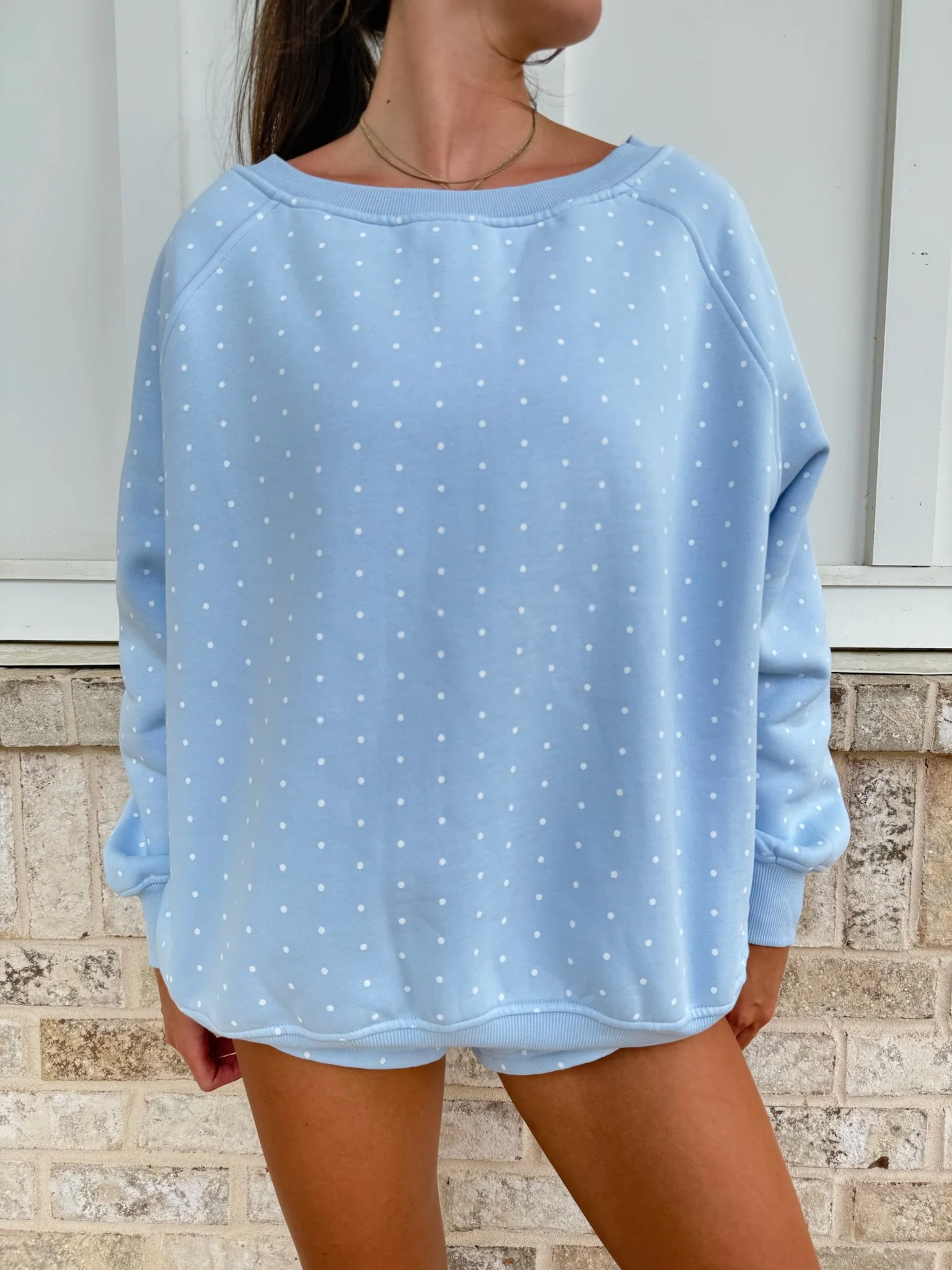 Polka Dot Off The Shoulder Sweatshirts - Image 20