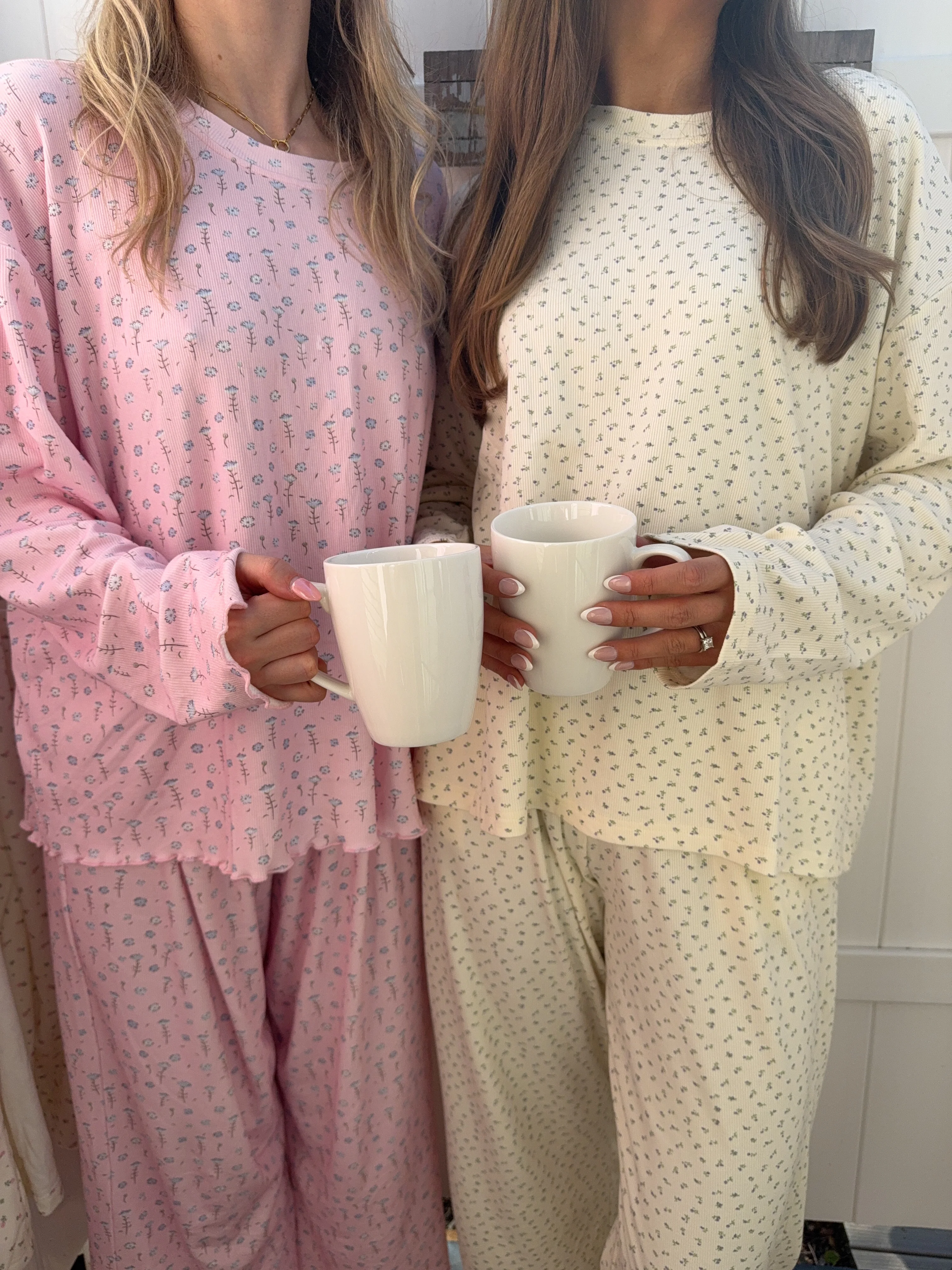 Pale Floral Long Sleeve Pajama Top - Image 15
