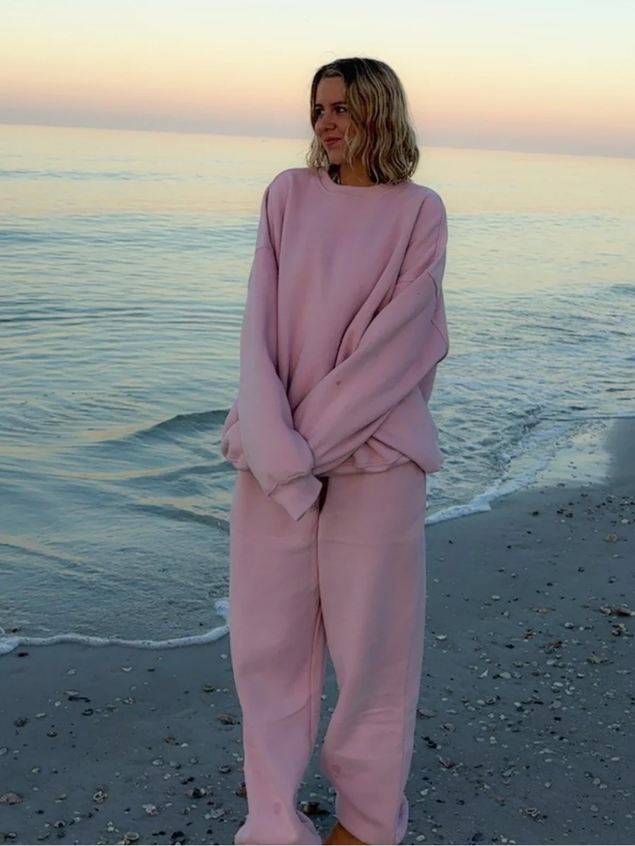 Mauve Mist Basic Blank Sweatshirt - Image 4