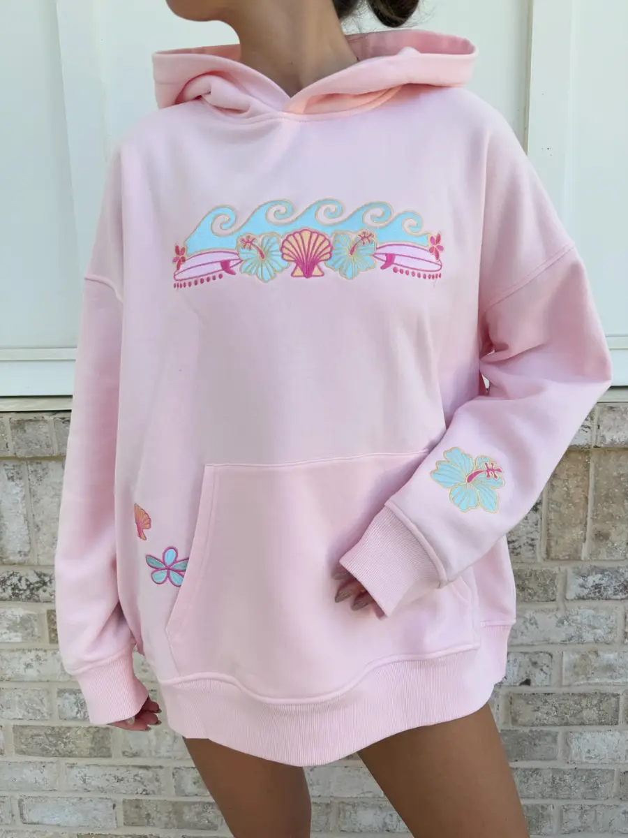 Meet Me At The Beach Sunset Embroidered Hoodie - Image 2