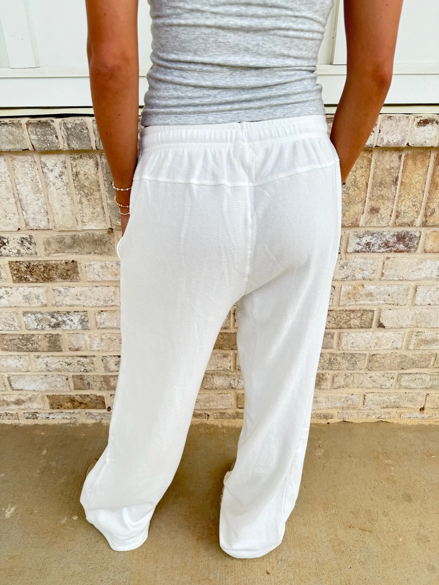 Ivory Waffle Knit Pants - Image 2