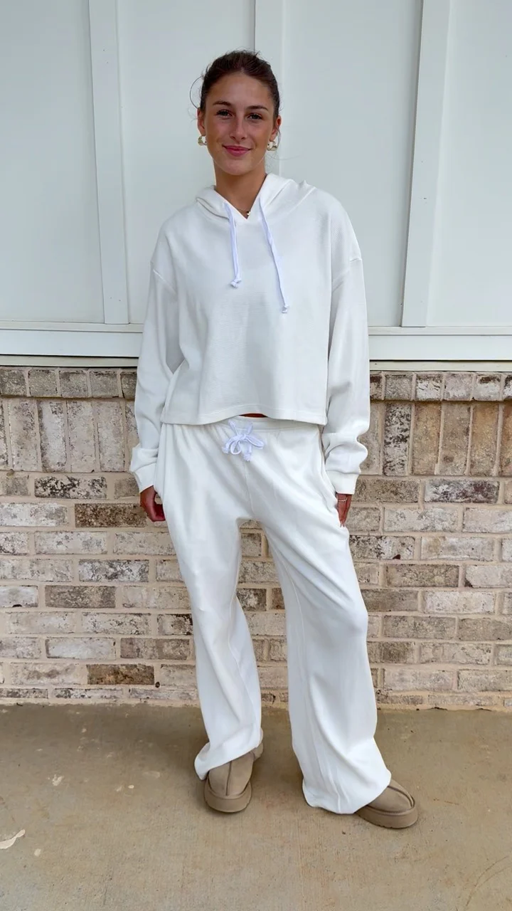Ivory Waffle Knit Pants - Image 5