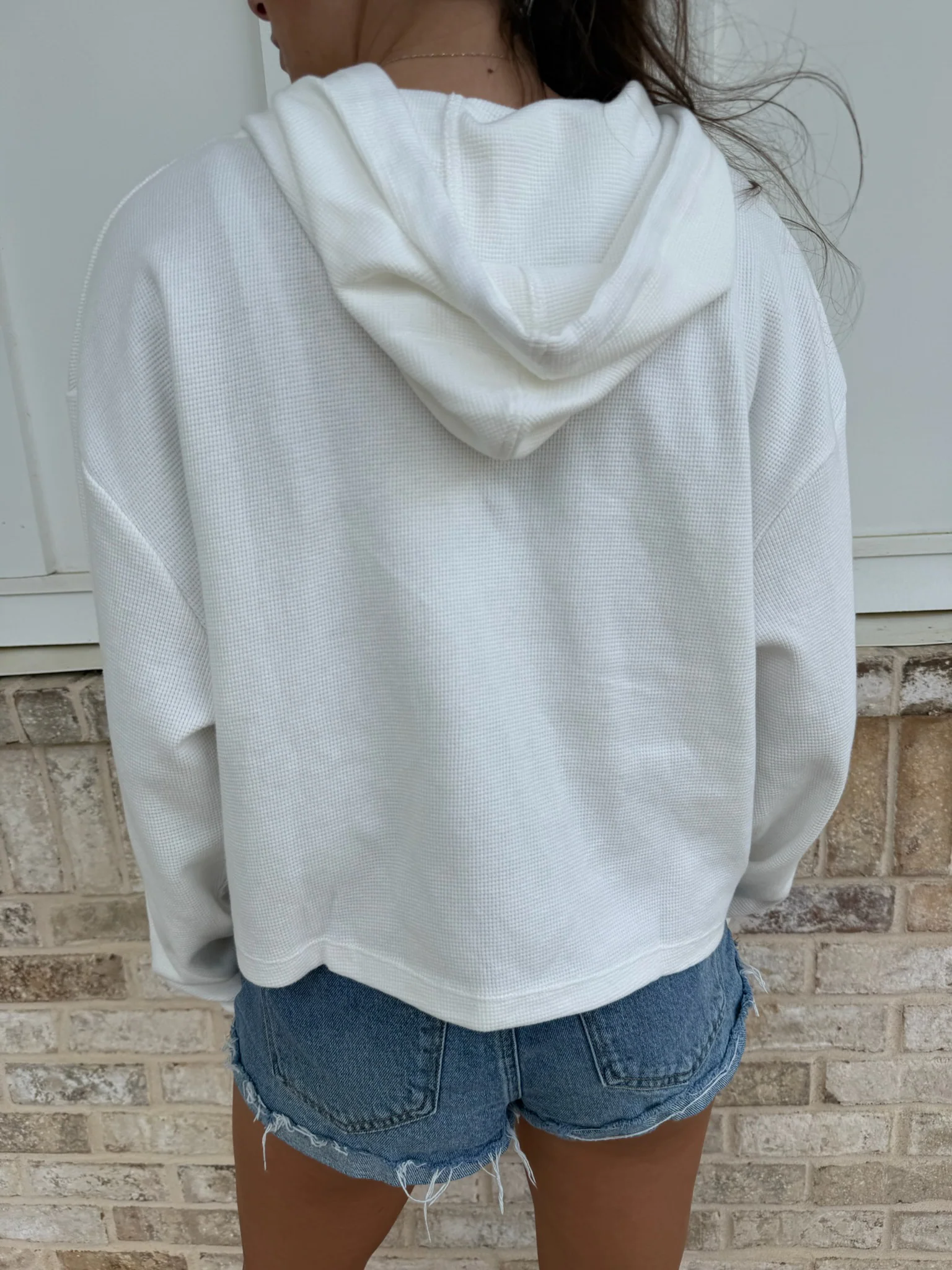 Ivory Waffle Kit Hoodie - Image 2