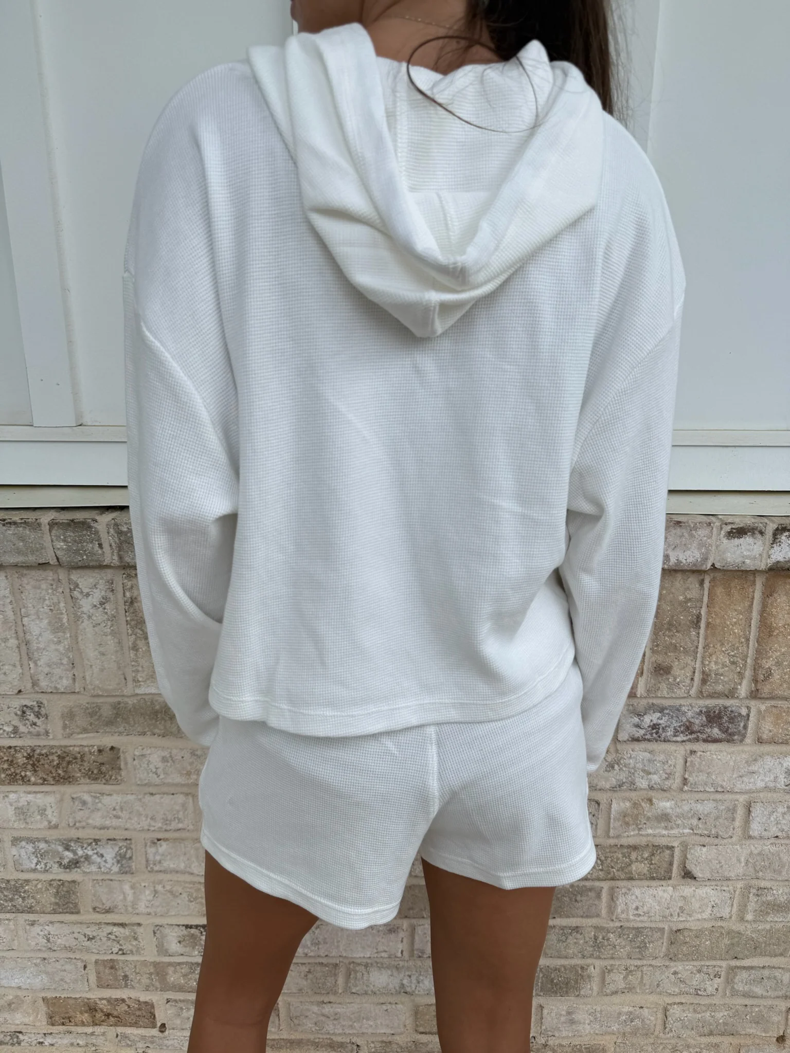 Ivory Waffle Kit Hoodie - Image 4
