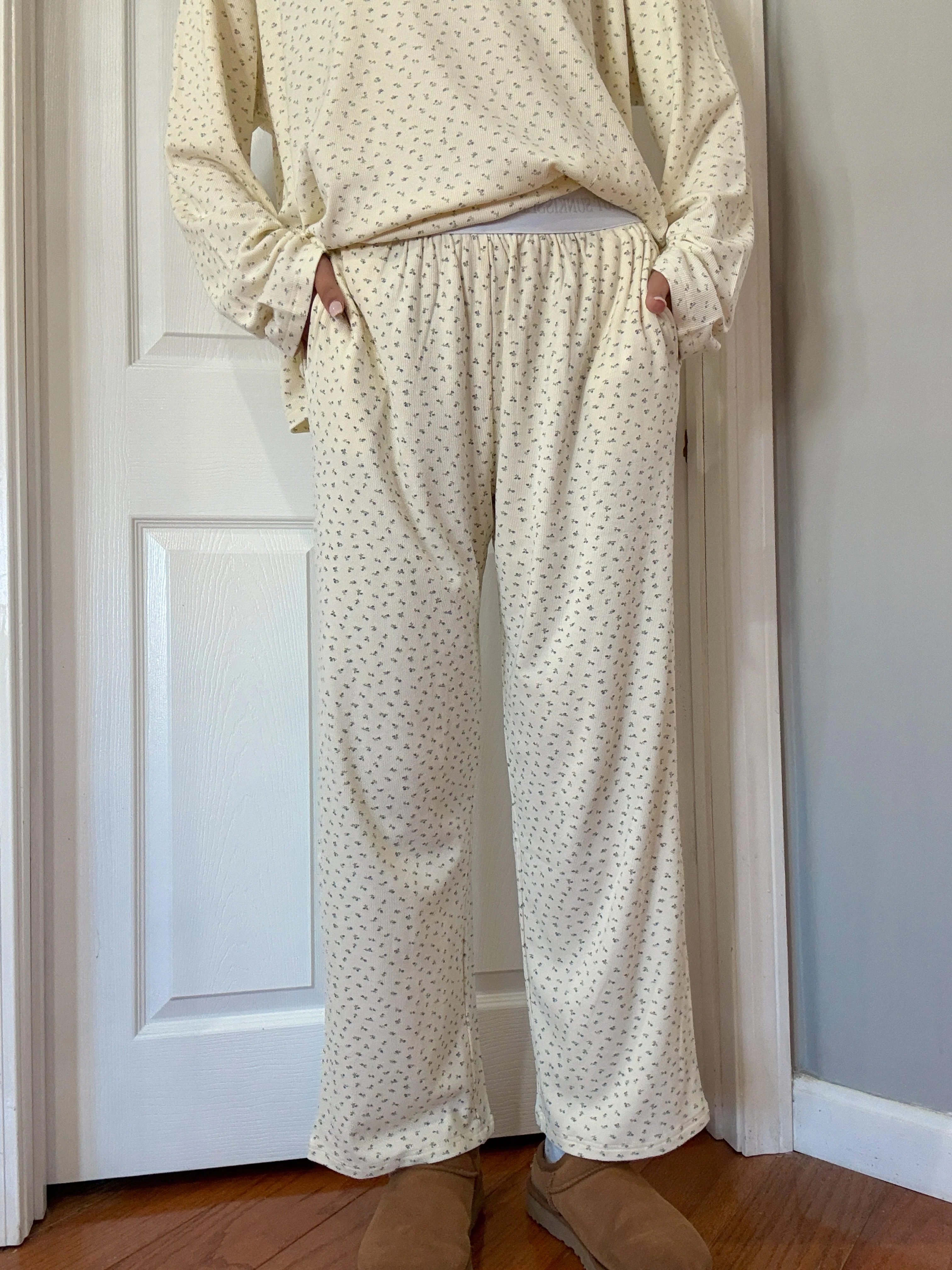 Pale Floral Pajama Pants - Image 32