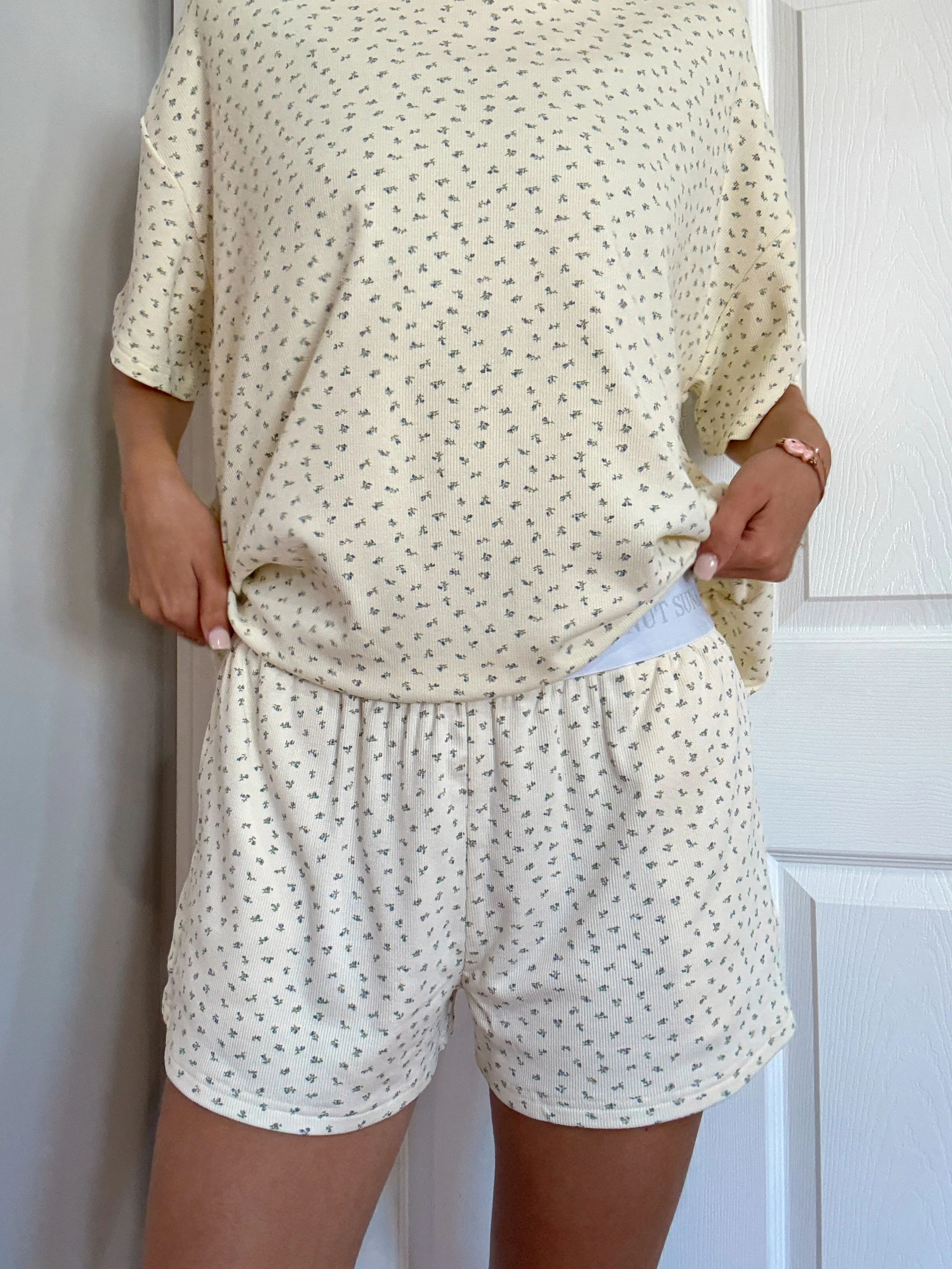 Pale Floral Pajama Shorts - Image 10