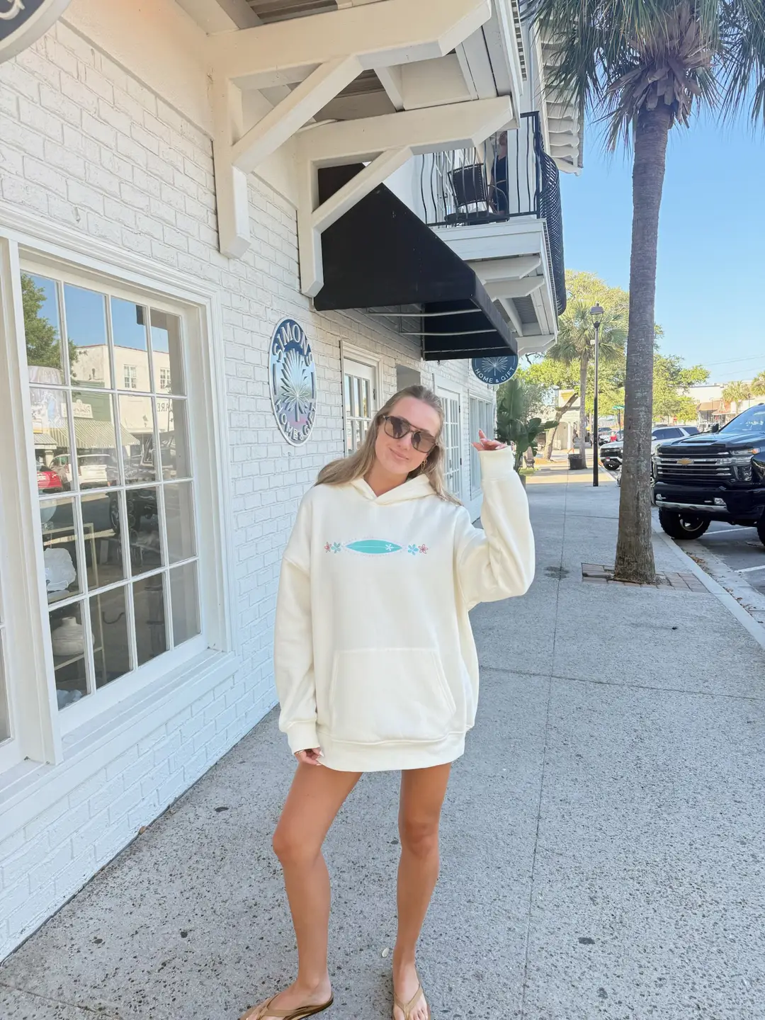 Detailed Surfboard Embroidered Hoodie - Image 8