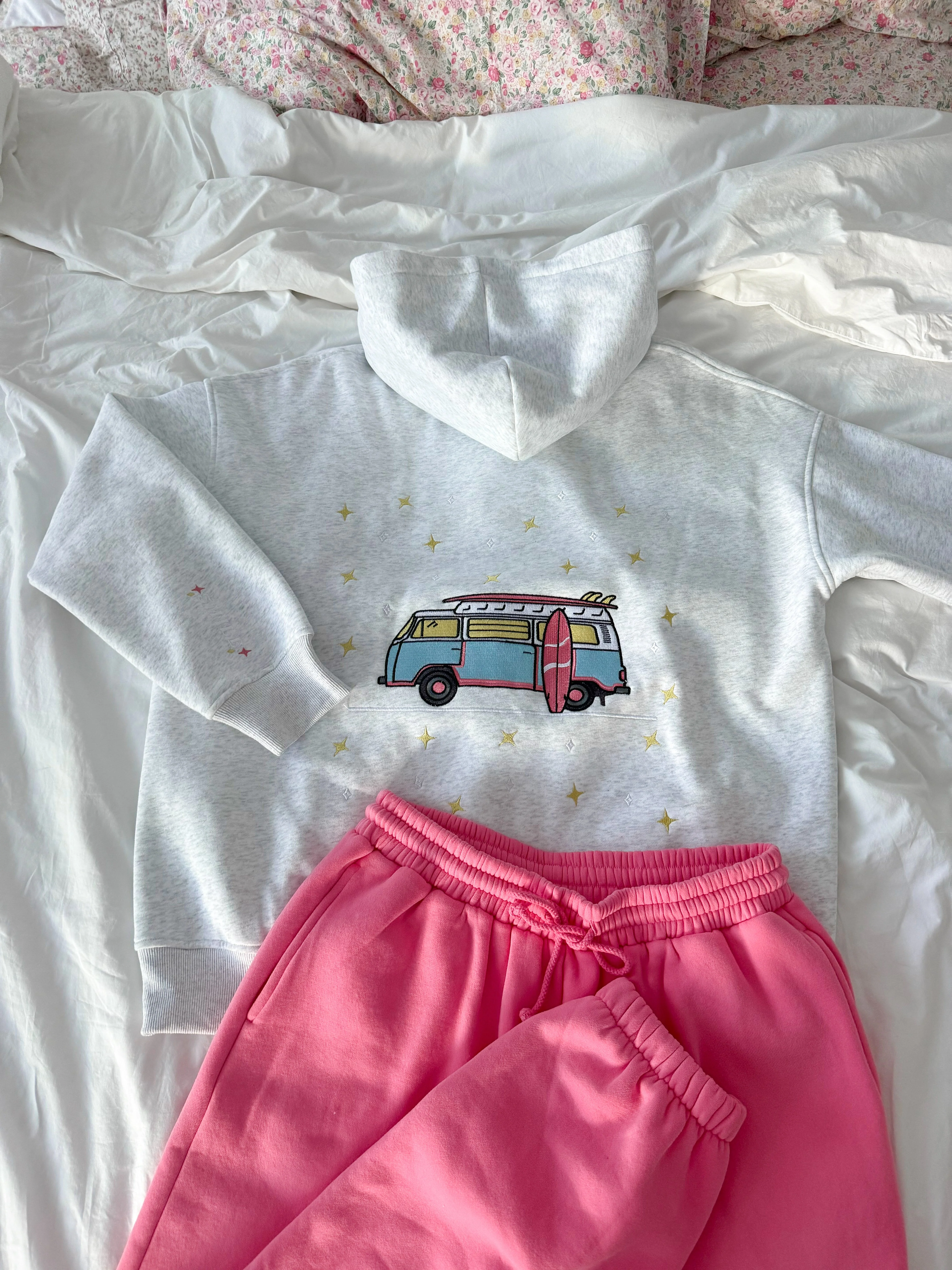 Pearl Grey Embroider Van Star Hoodie - Image 12