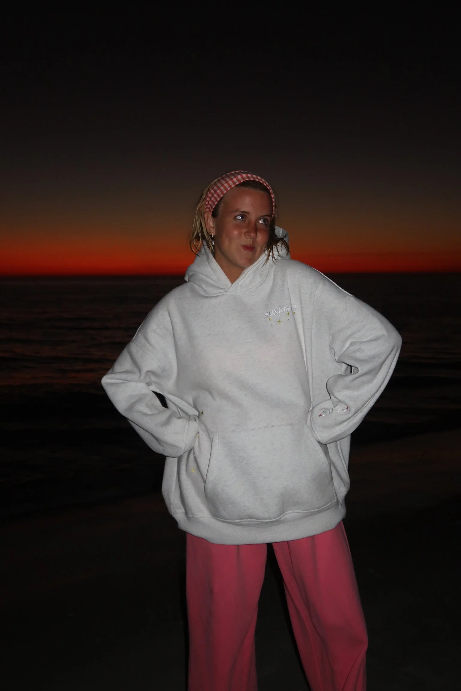 Pearl Grey Embroider Van Star Hoodie - Image 19