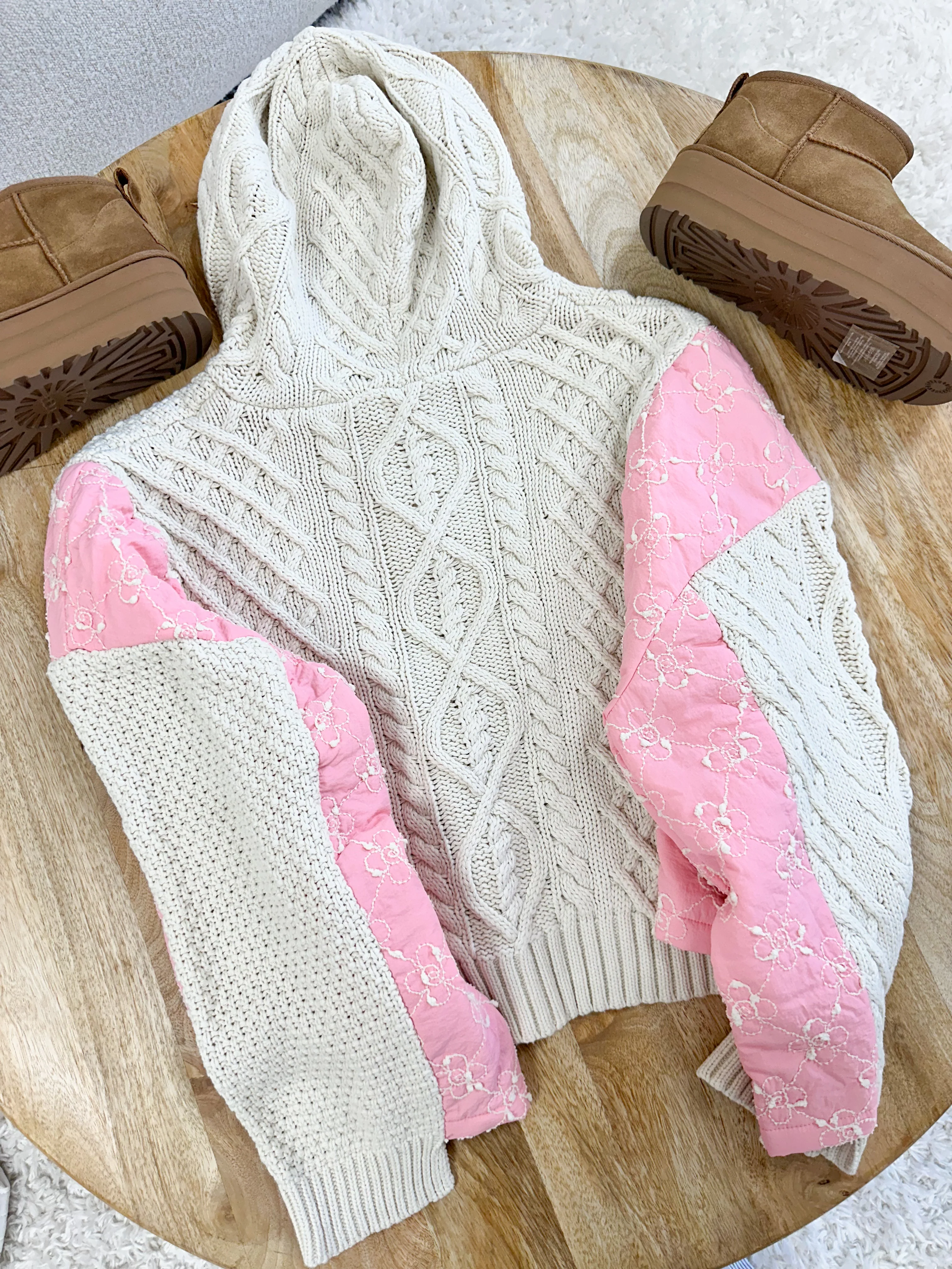 Pink Blossom Quilted Kit Sweater - Image 13