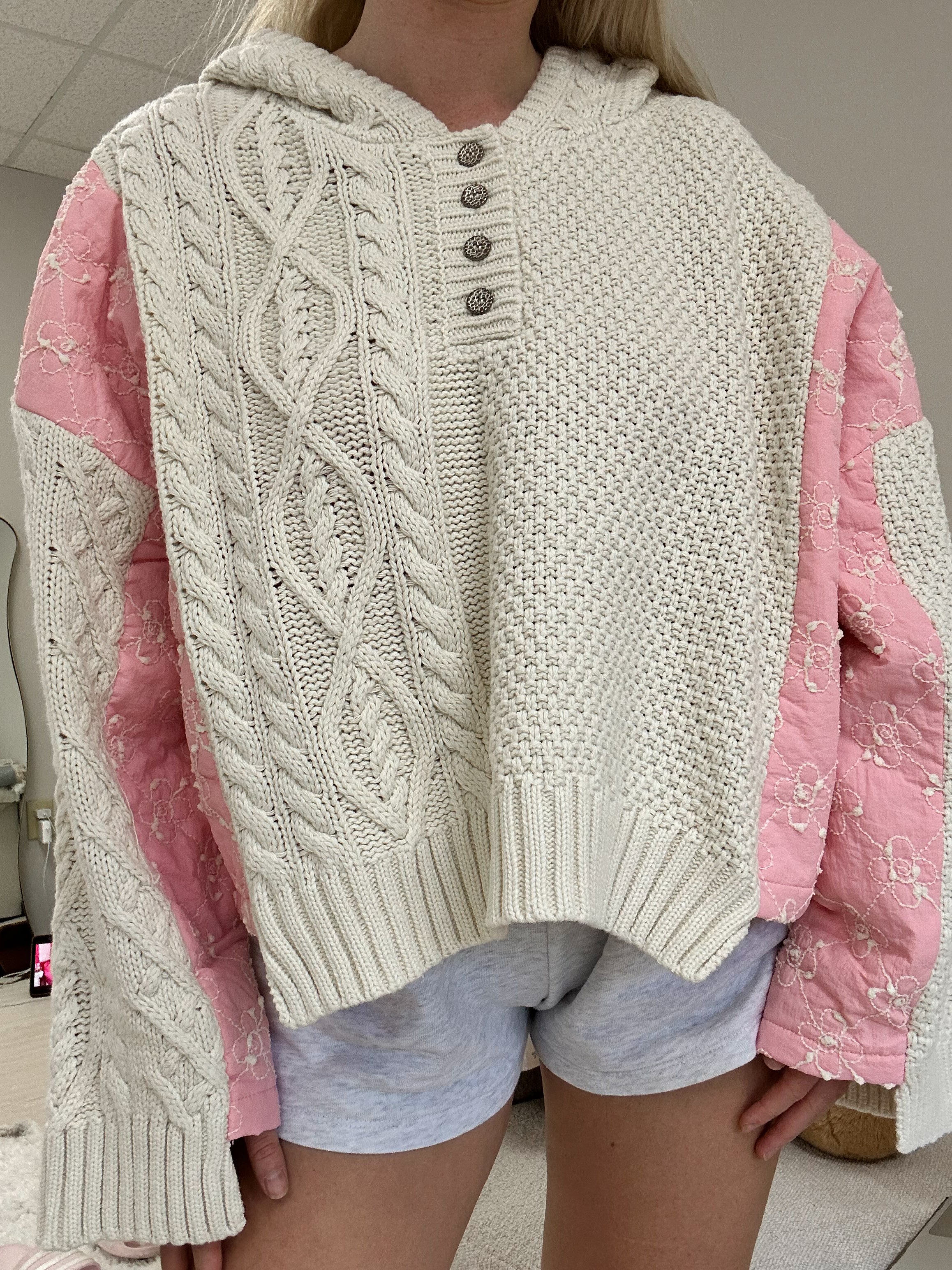 Pink Blossom Quilted Kit Sweater - Image 5