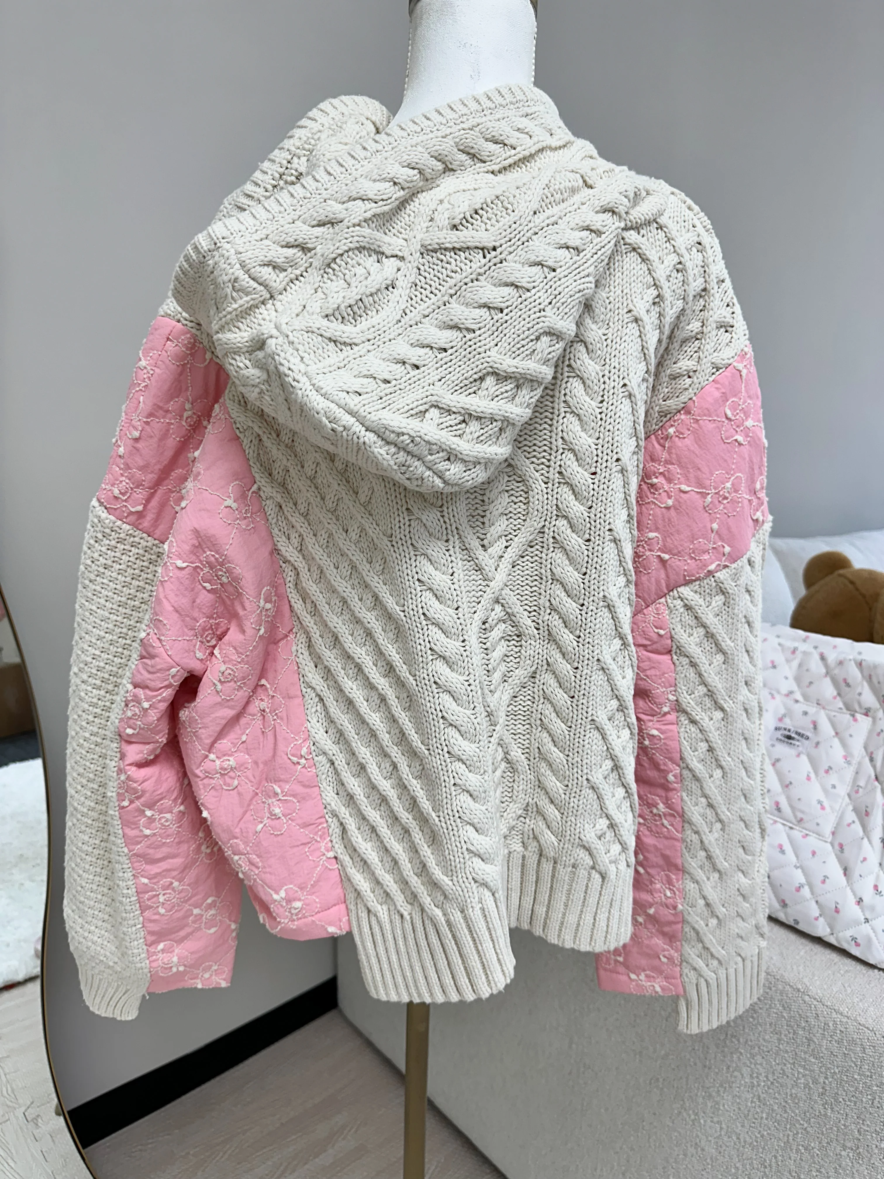Pink Blossom Quilted Kit Sweater - Image 9