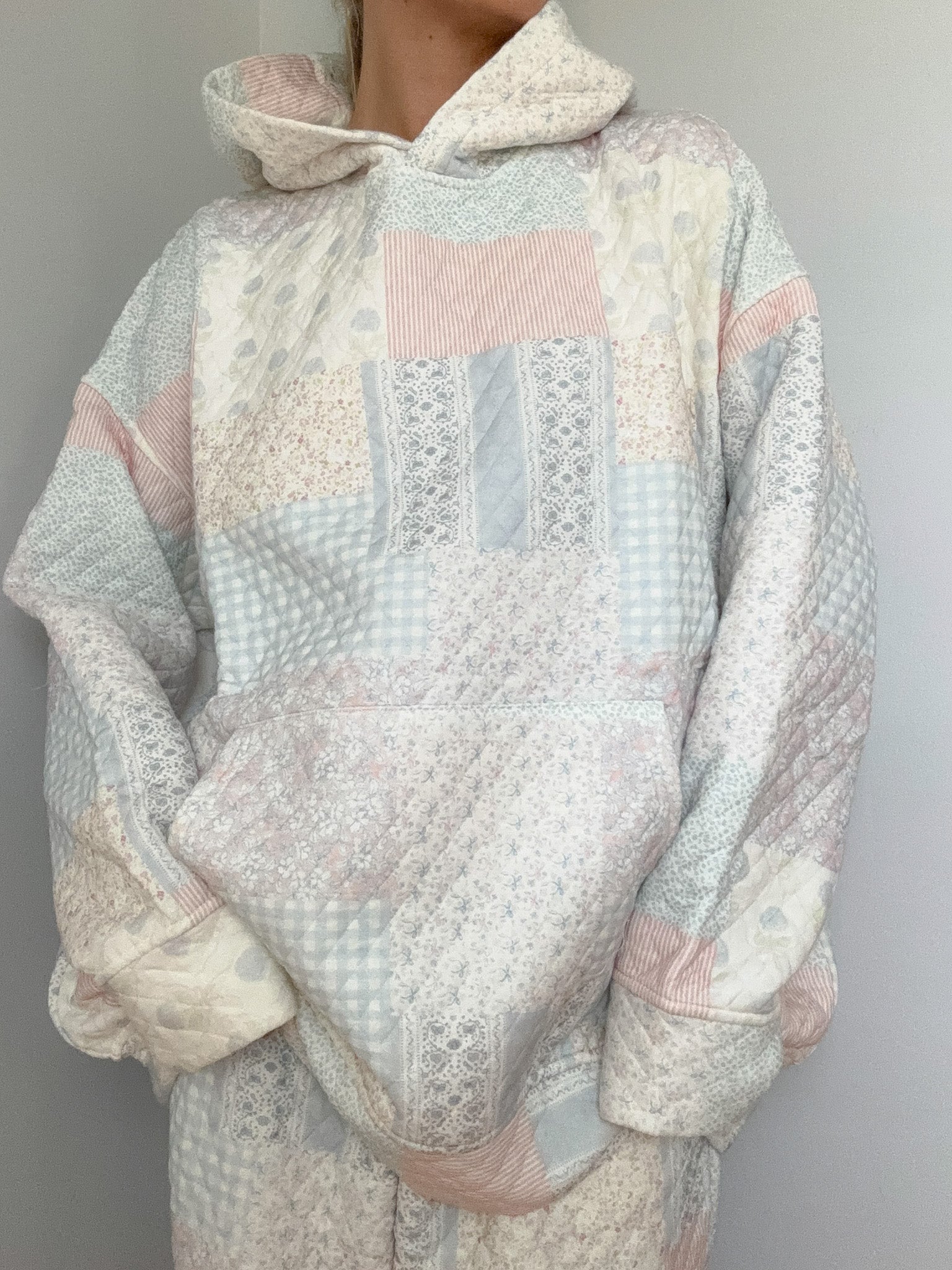Shades Of Blue Quilted Pastel Hoodie - Image 5