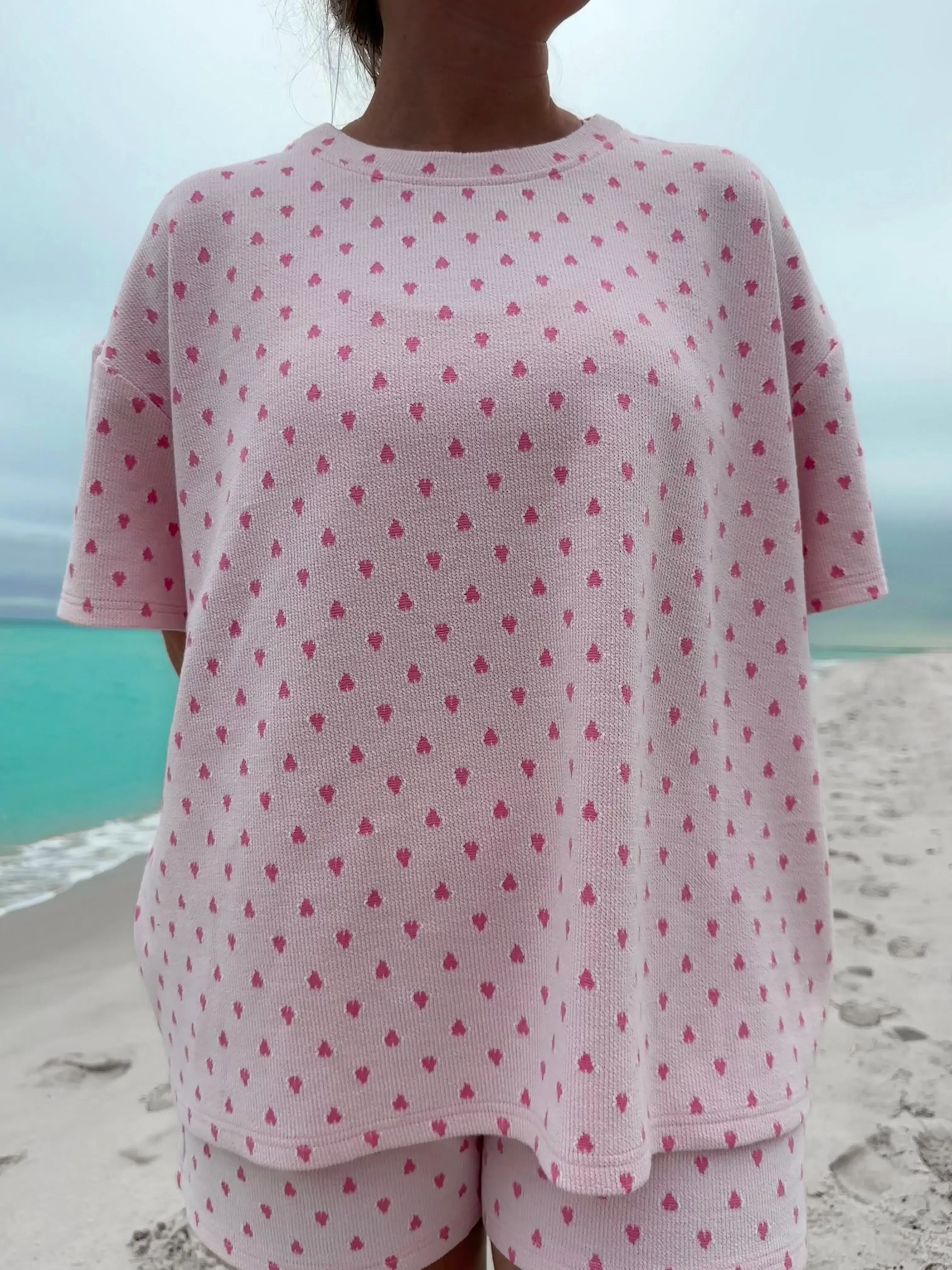 Heart Short Sleeve Pajama Top - Image 5