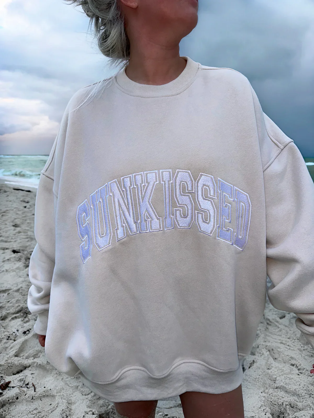 Sunkissed Collegiate Embroider Oversized Crewneck Sweatshirt - Image 25