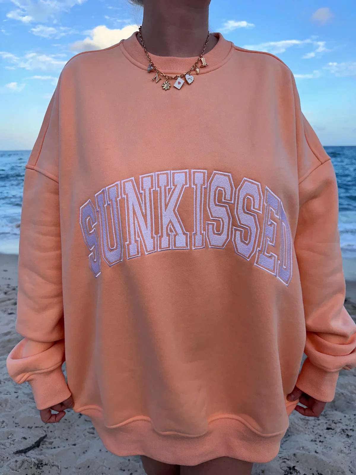 Sunkissed Collegiate Embroider Oversized Crewneck Sweatshirt - Image 27