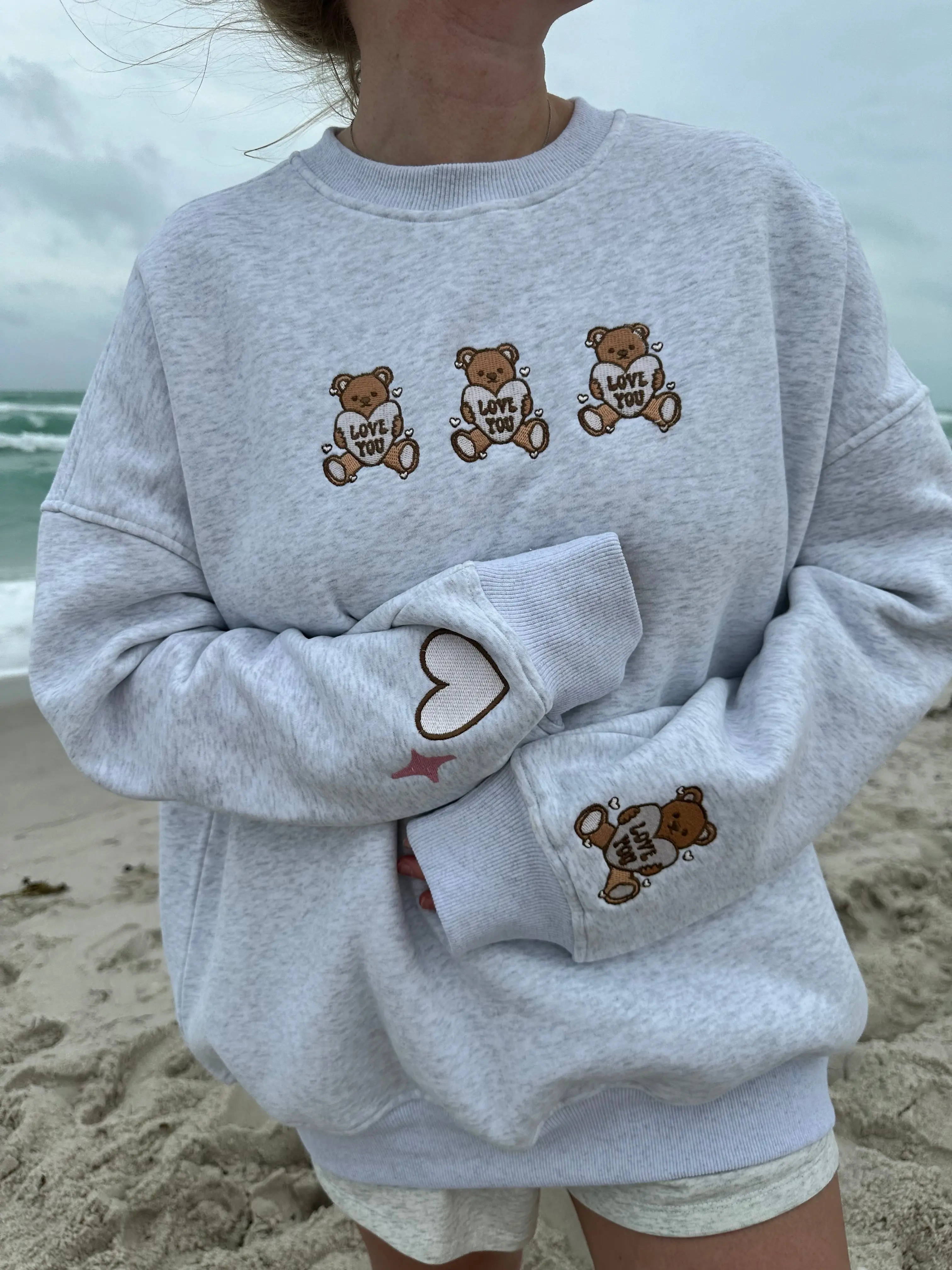 Teddy Bear Embroider Sweatshirt - Image 2